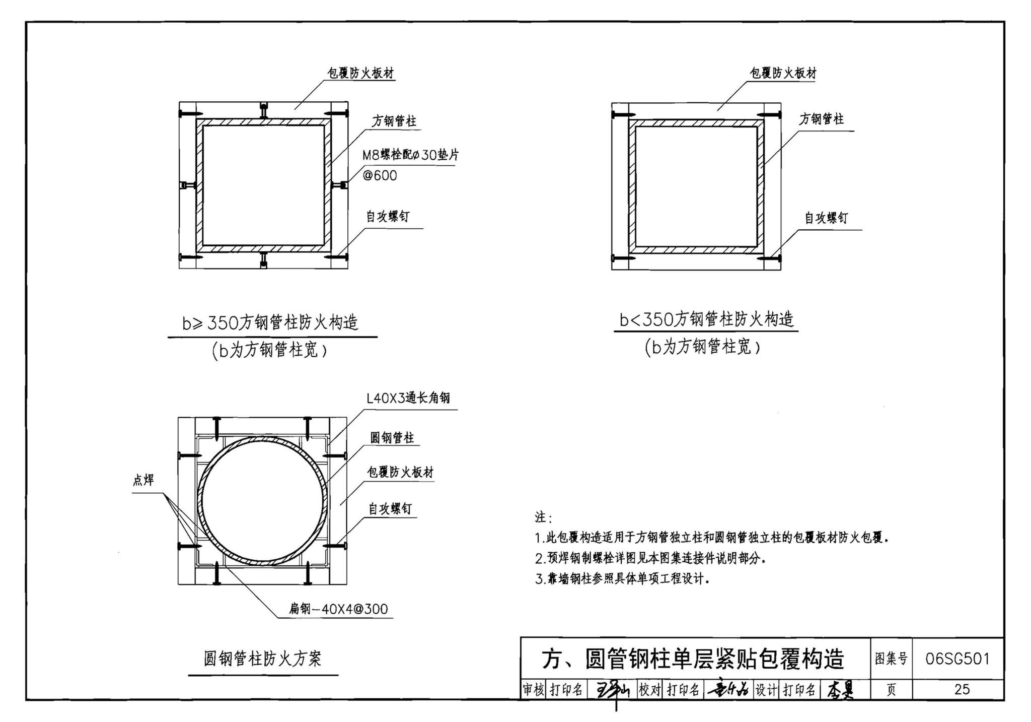 06SG501--民用建筑钢结构防火构造