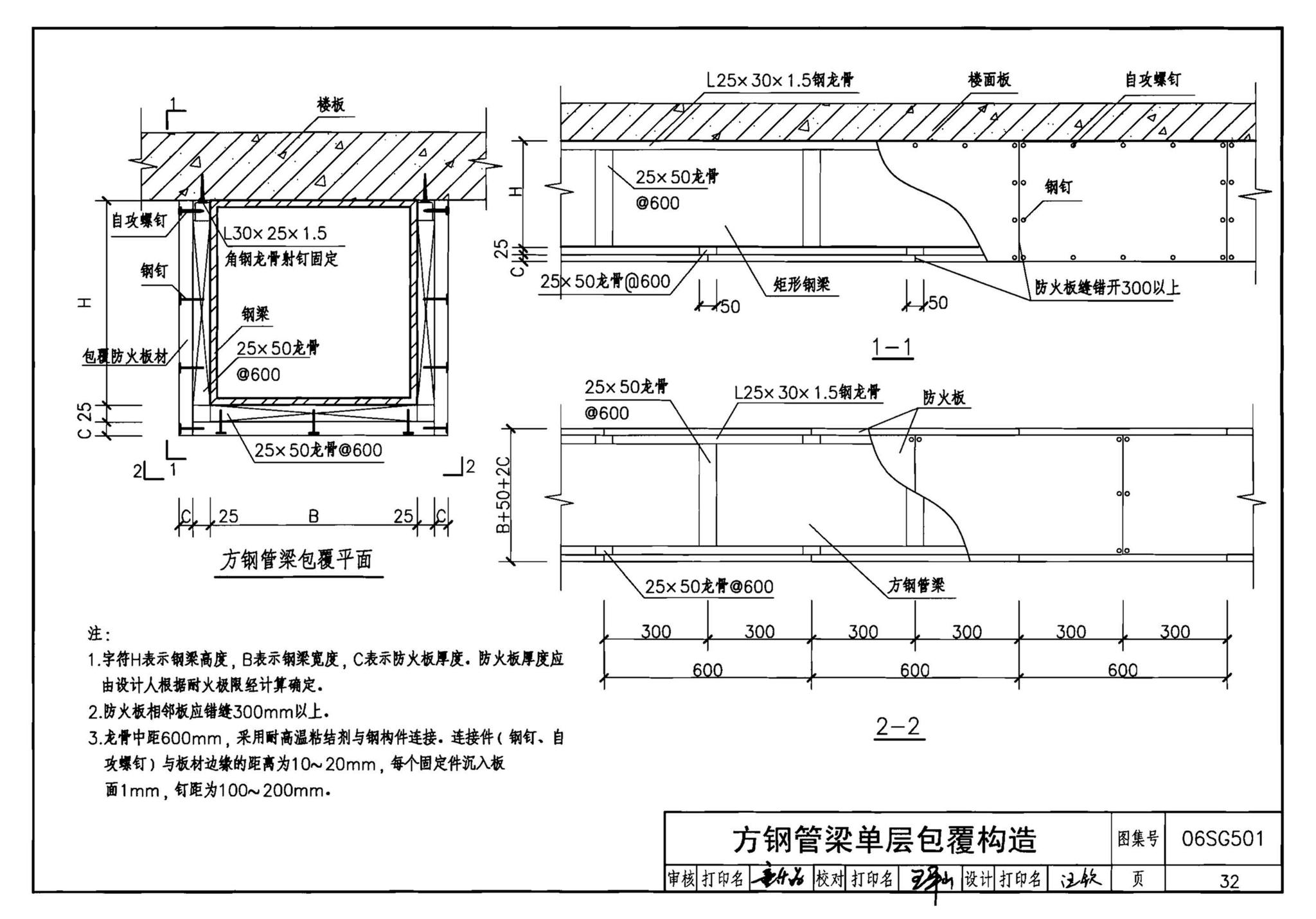 06SG501--民用建筑钢结构防火构造