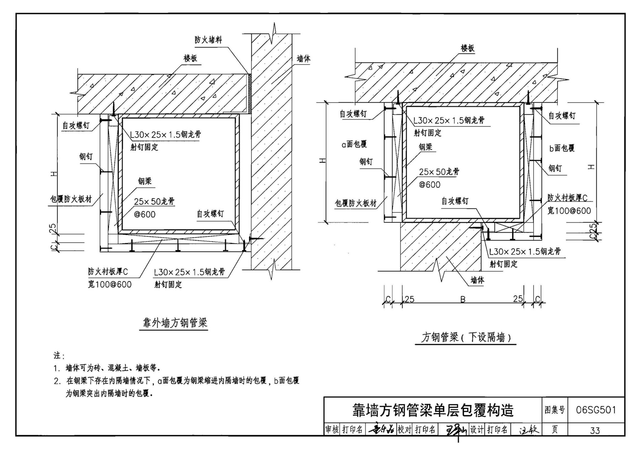 06SG501--民用建筑钢结构防火构造