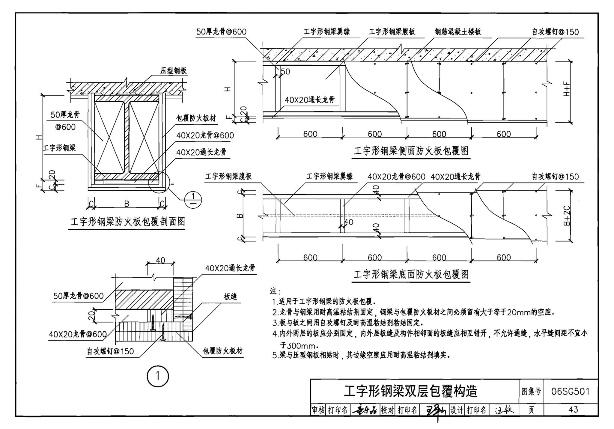 06SG501--民用建筑钢结构防火构造