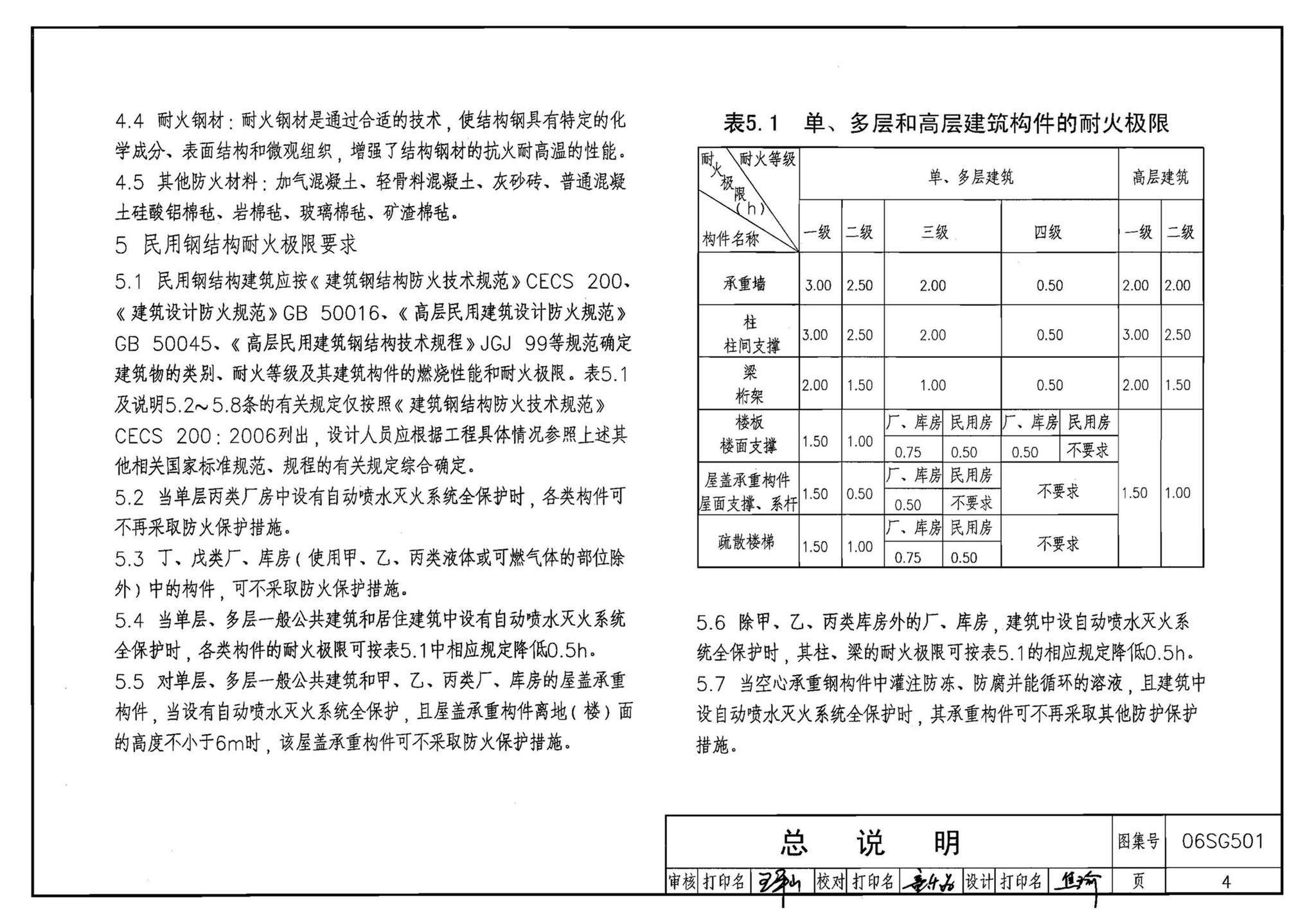 06SG501--民用建筑钢结构防火构造