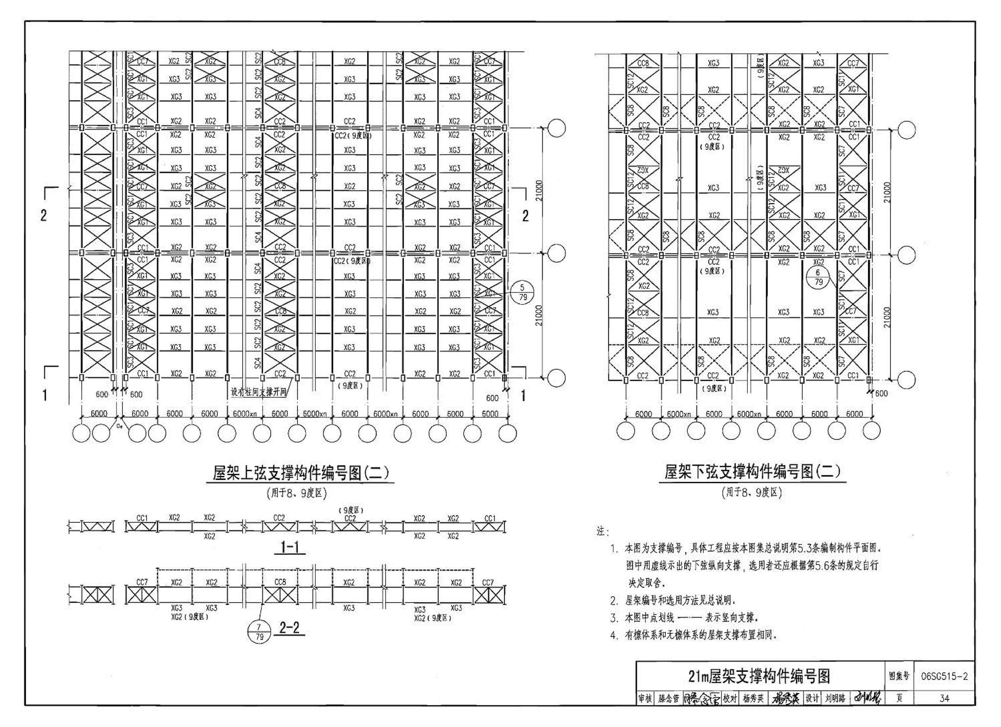 06SG515-2--轻型屋面梯形钢屋架（剖分T型钢）