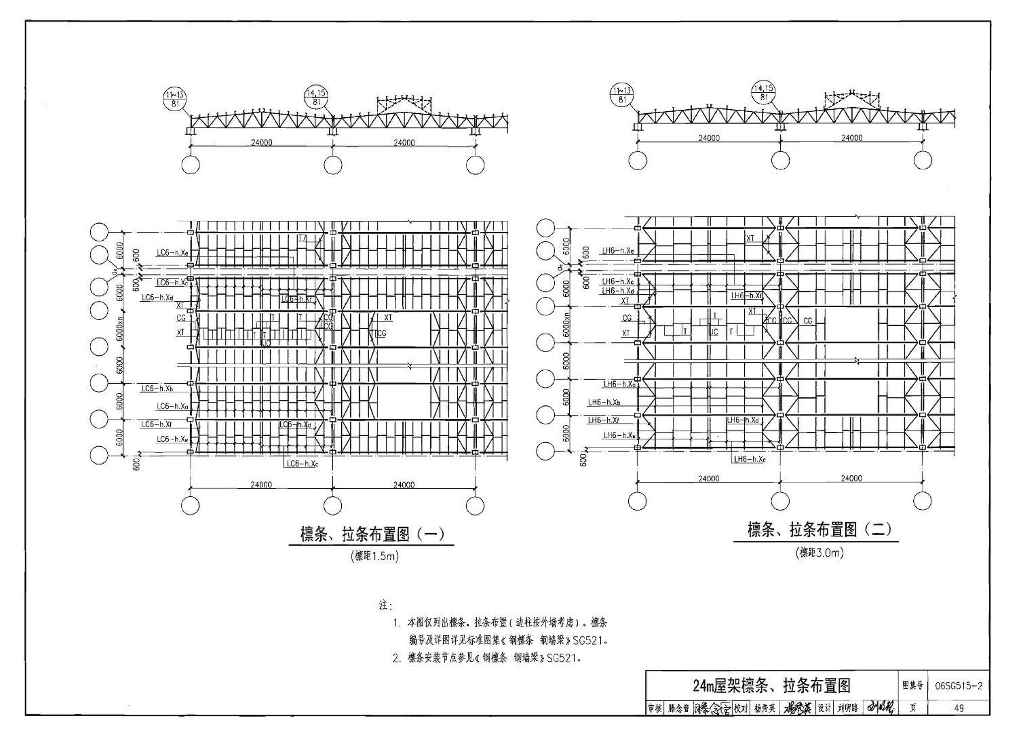 06SG515-2--轻型屋面梯形钢屋架（剖分T型钢）