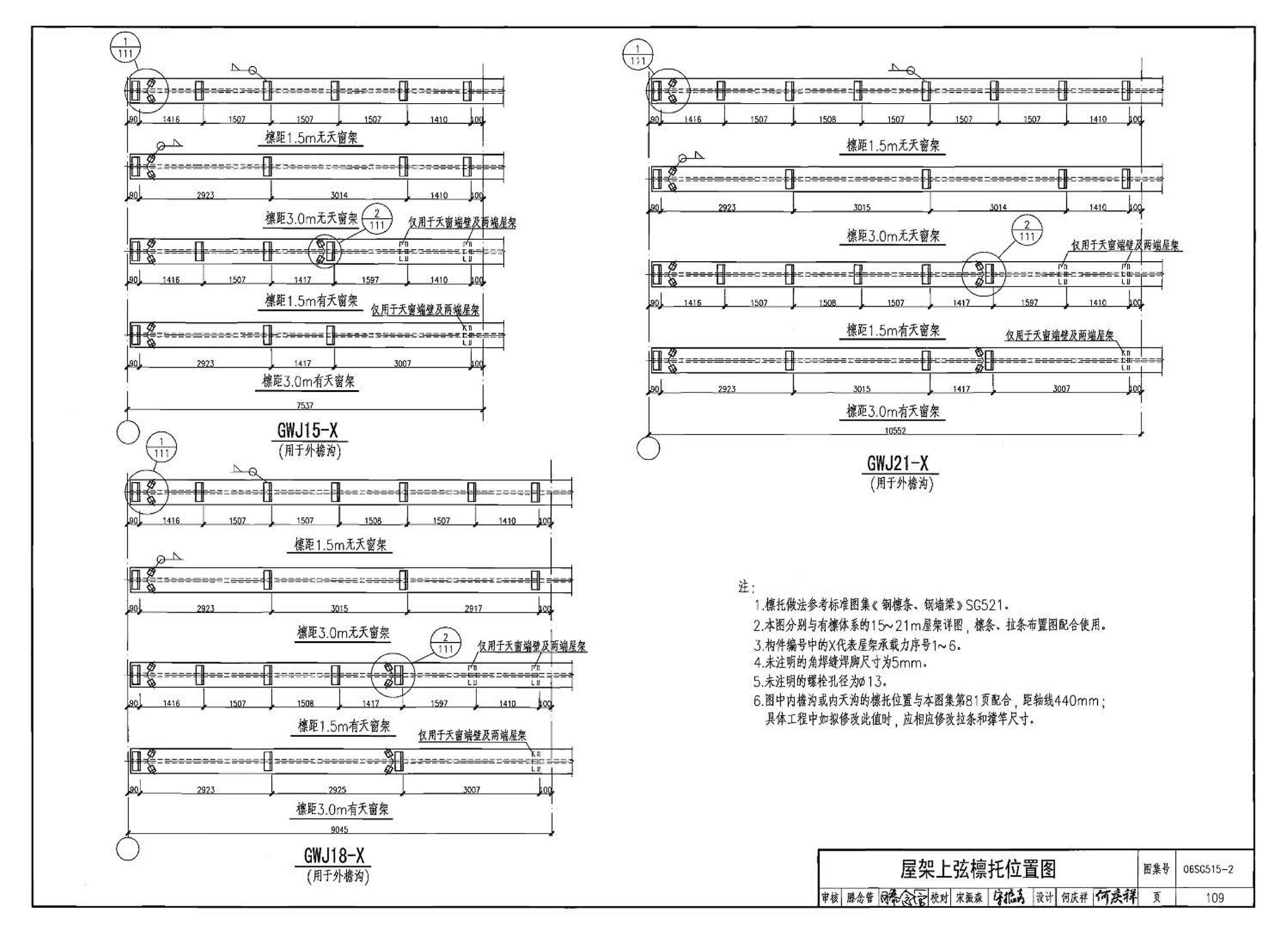 06SG515-2--轻型屋面梯形钢屋架（剖分T型钢）