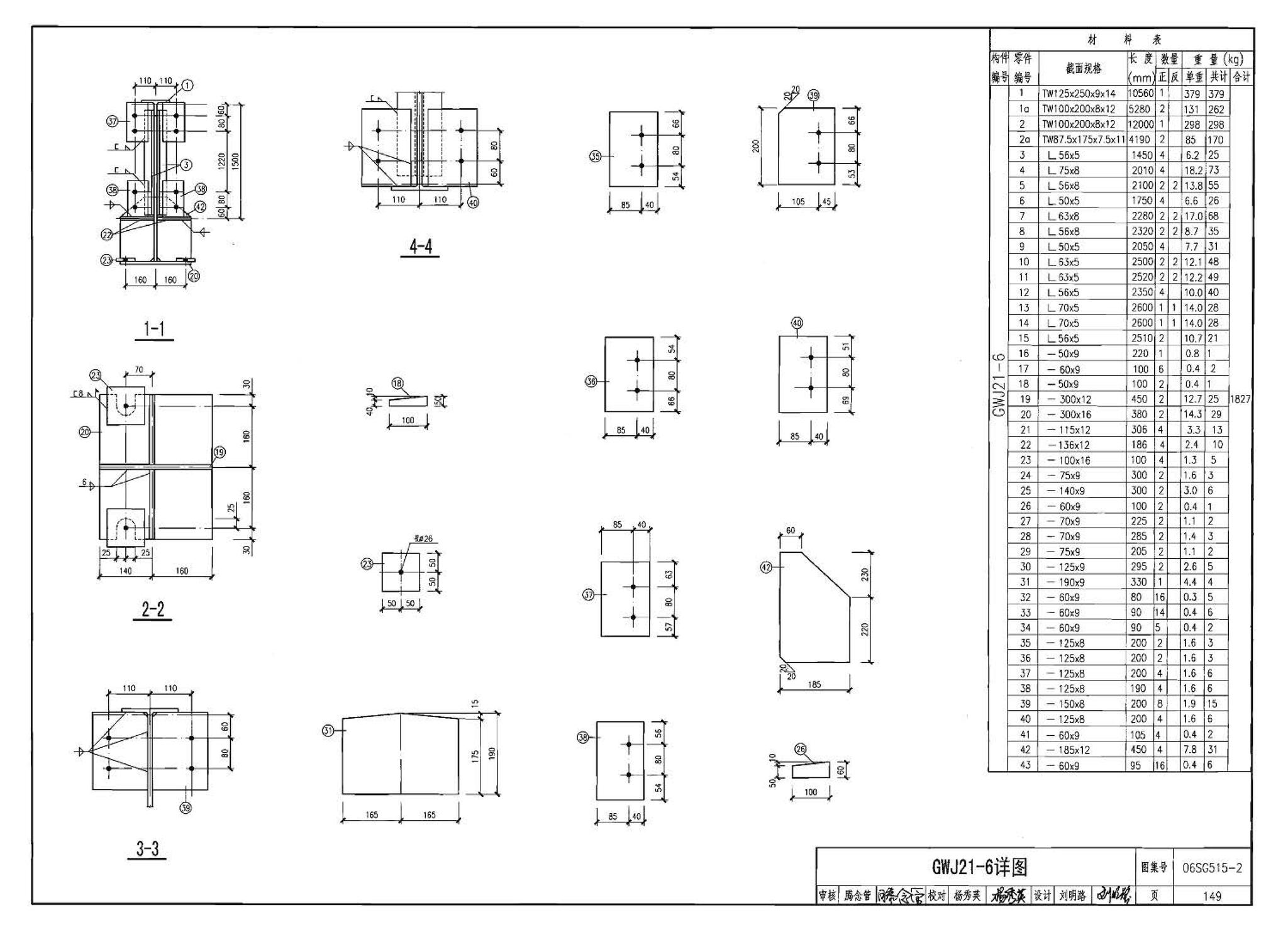 06SG515-2--轻型屋面梯形钢屋架（剖分T型钢）