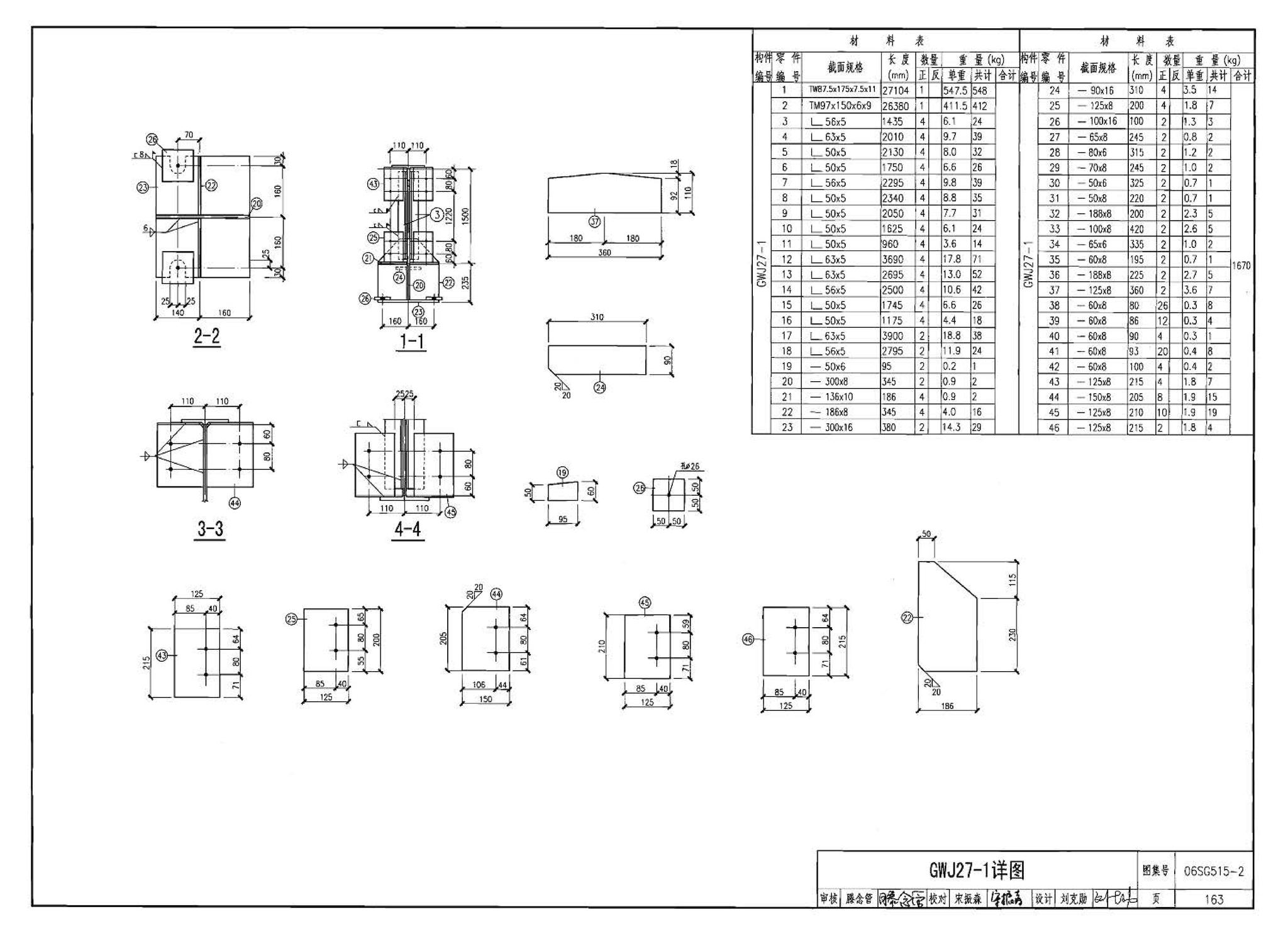 06SG515-2--轻型屋面梯形钢屋架（剖分T型钢）