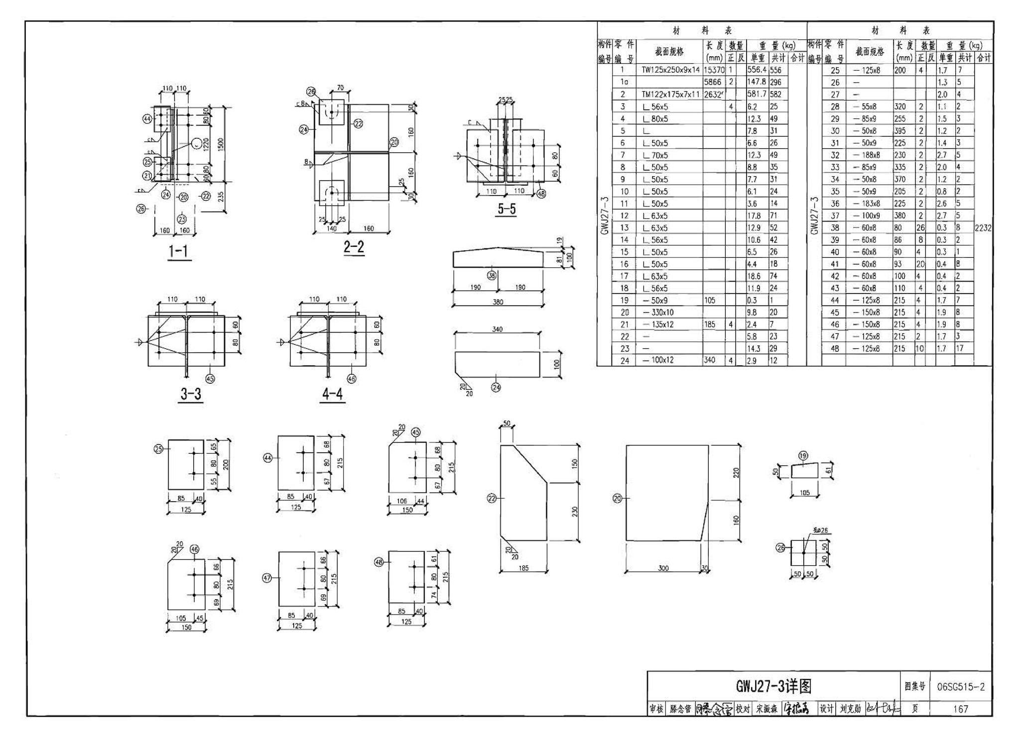 06SG515-2--轻型屋面梯形钢屋架（剖分T型钢）