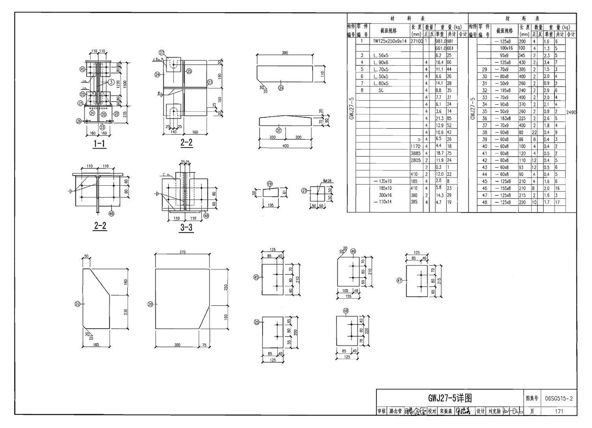 06SG515-2--轻型屋面梯形钢屋架（剖分T型钢）