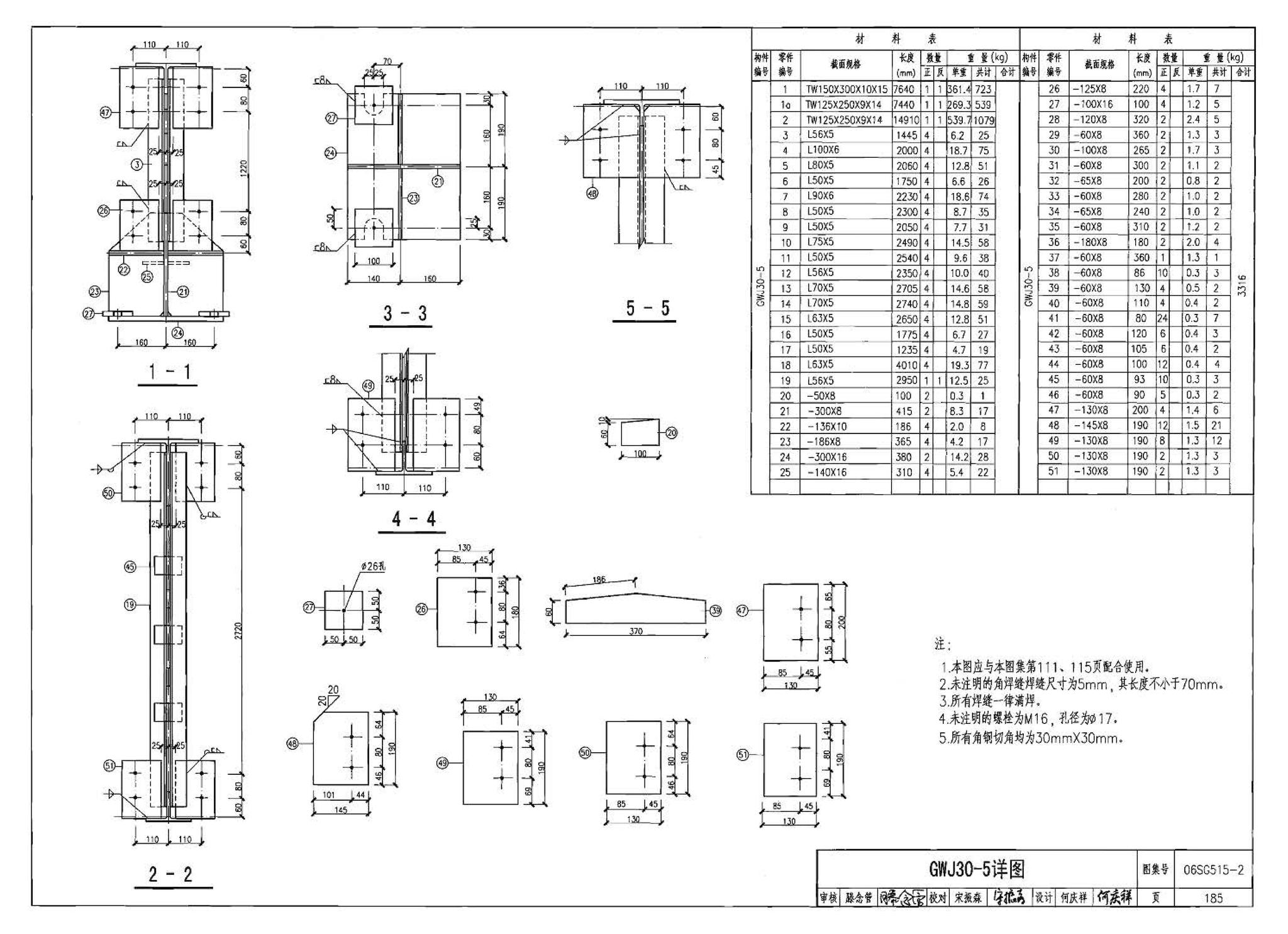 06SG515-2--轻型屋面梯形钢屋架（剖分T型钢）