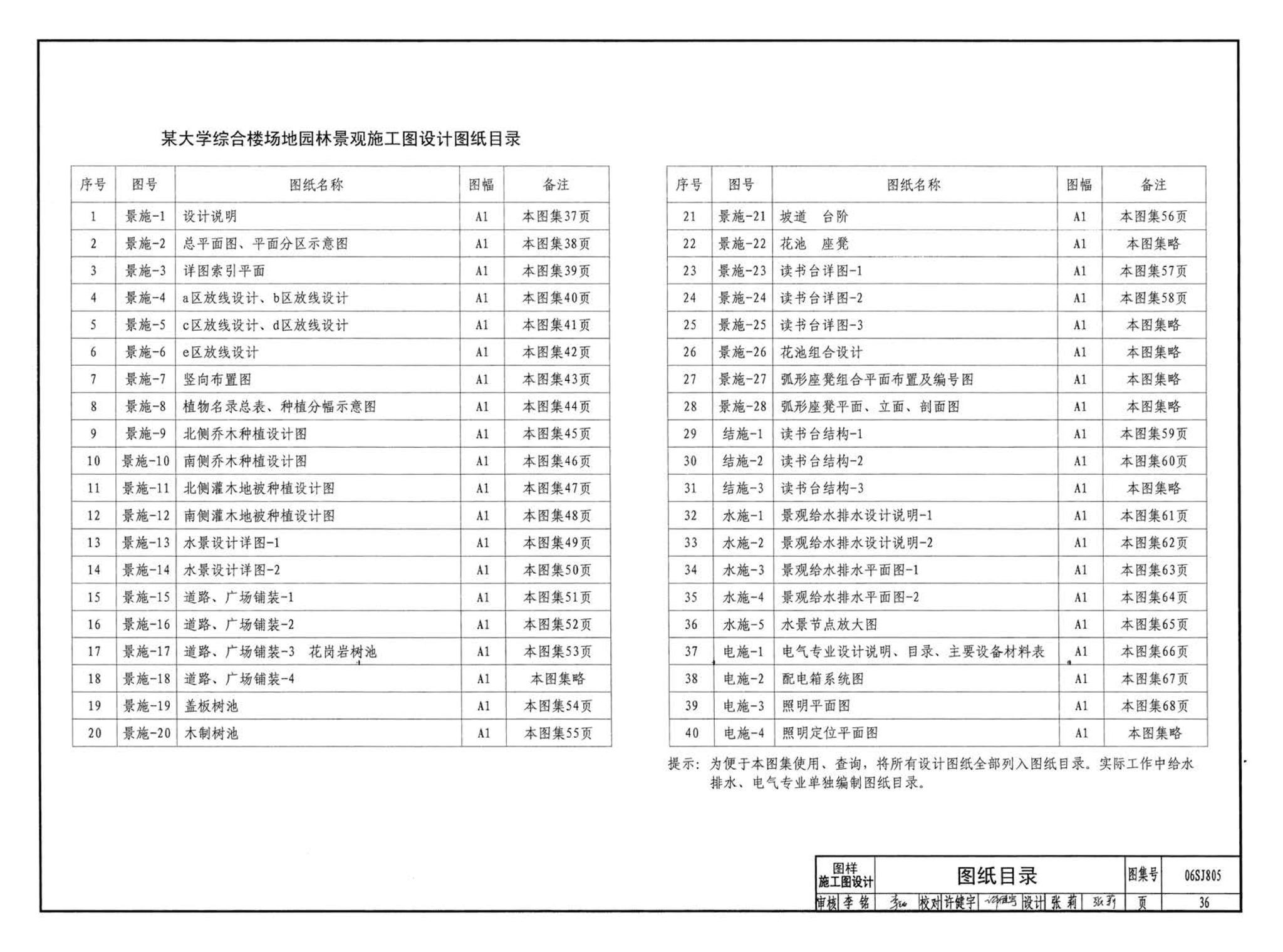 06SJ805--建筑场地园林景观设计深度及图样