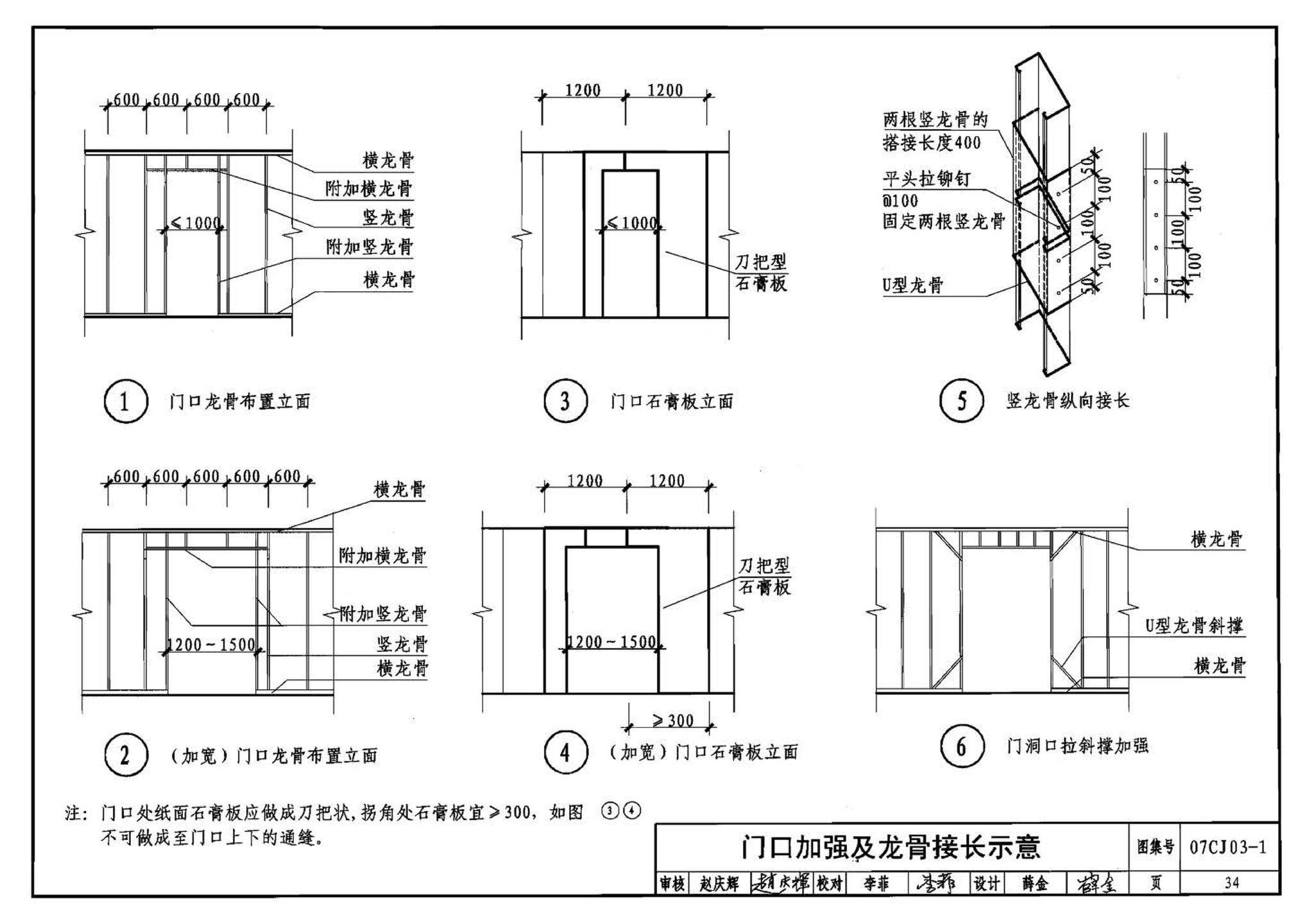 07CJ03-1--轻钢龙骨石膏板隔墙、吊顶（参考图集）