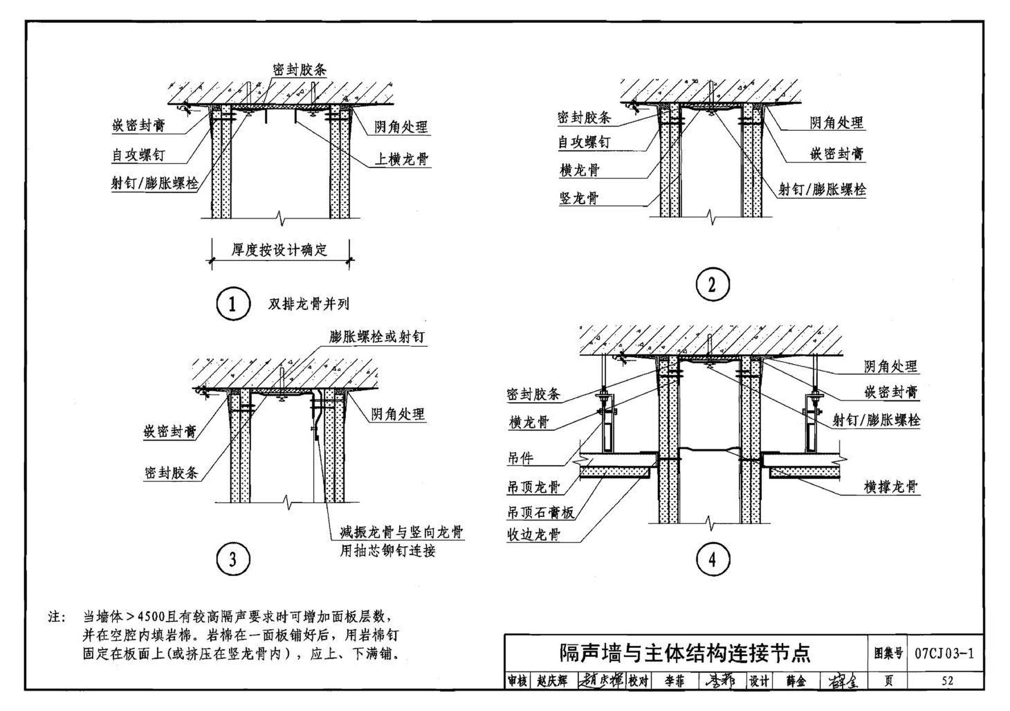 07CJ03-1--轻钢龙骨石膏板隔墙、吊顶（参考图集）