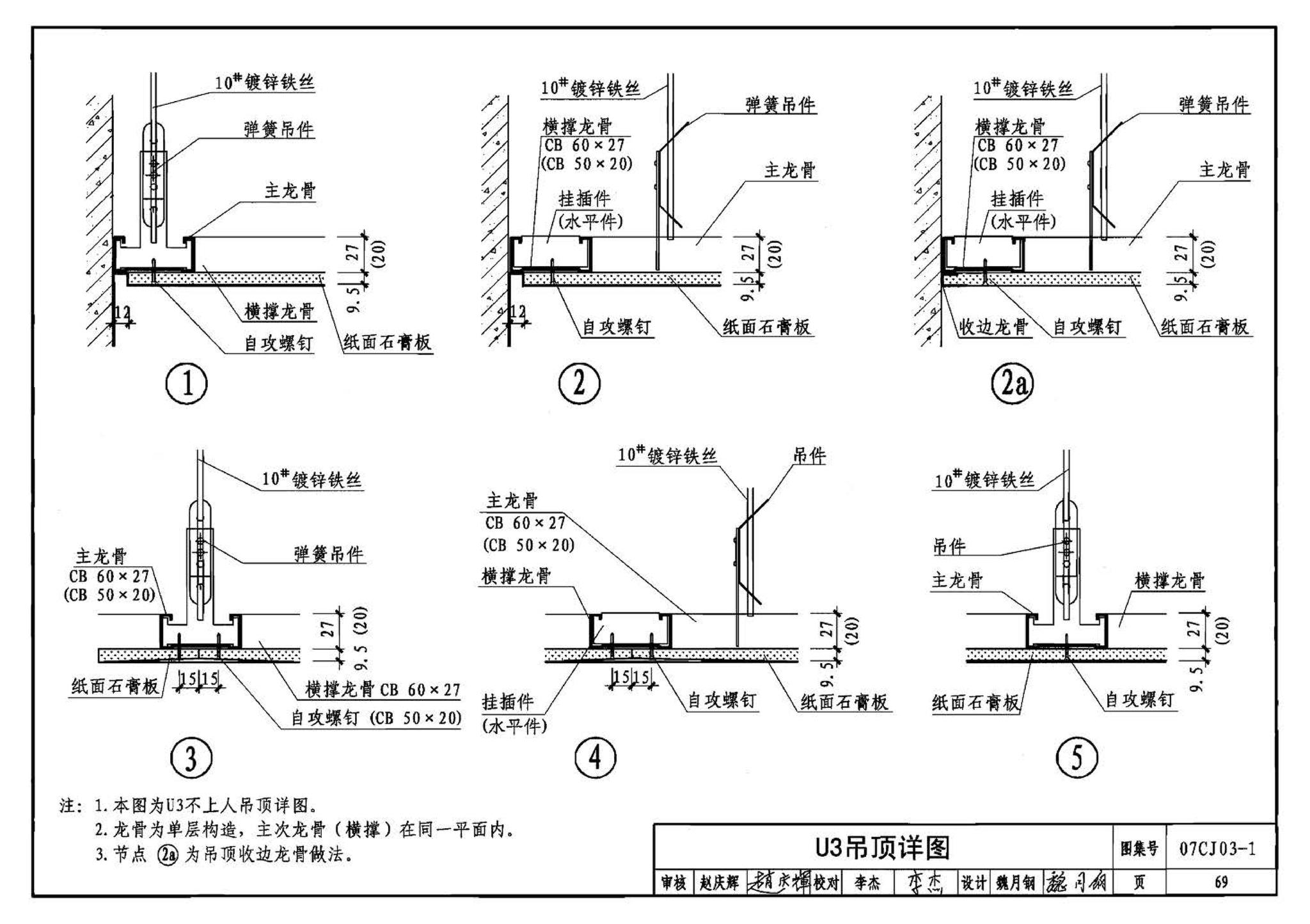 07CJ03-1--轻钢龙骨石膏板隔墙、吊顶（参考图集）