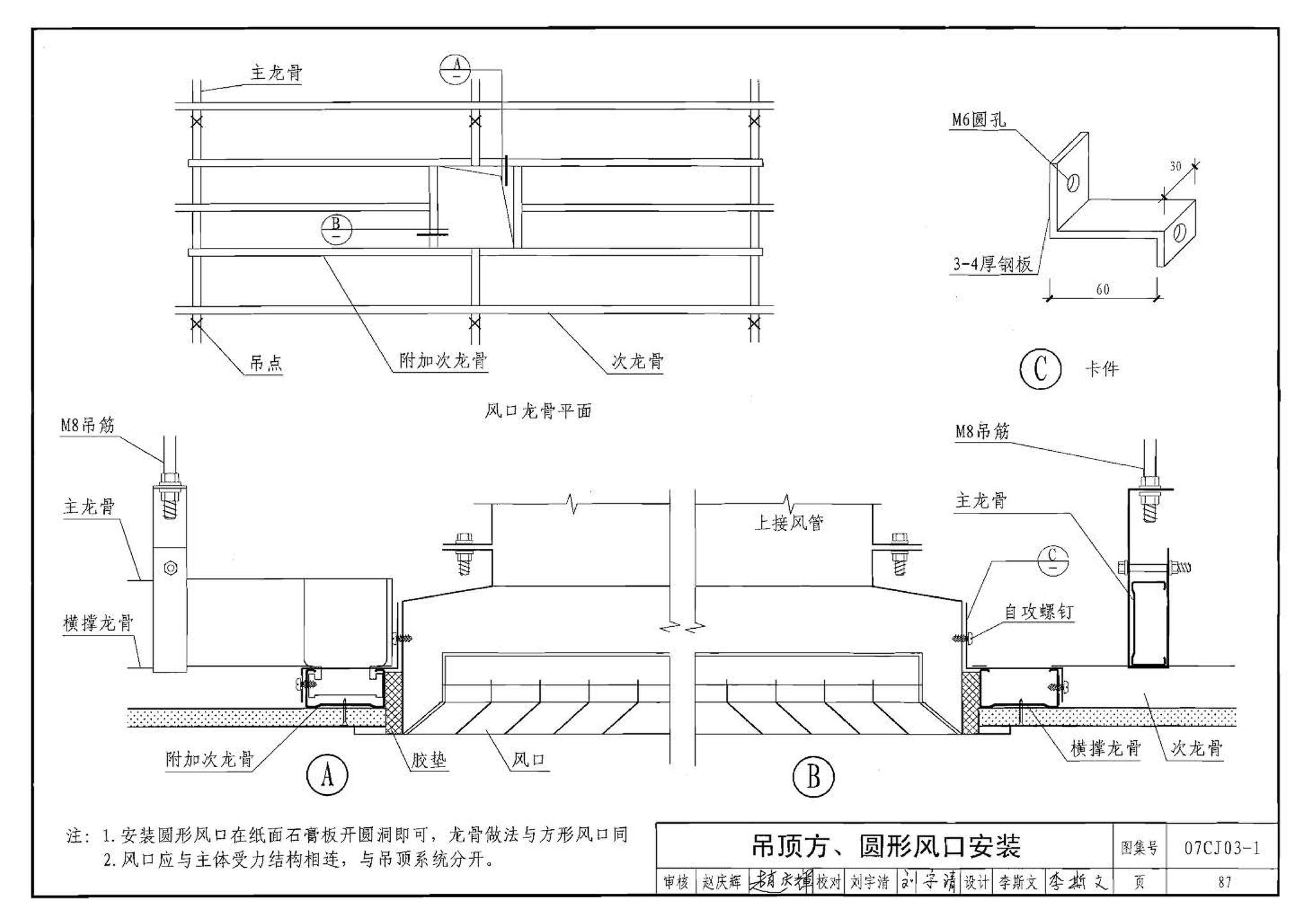 07CJ03-1--轻钢龙骨石膏板隔墙、吊顶（参考图集）