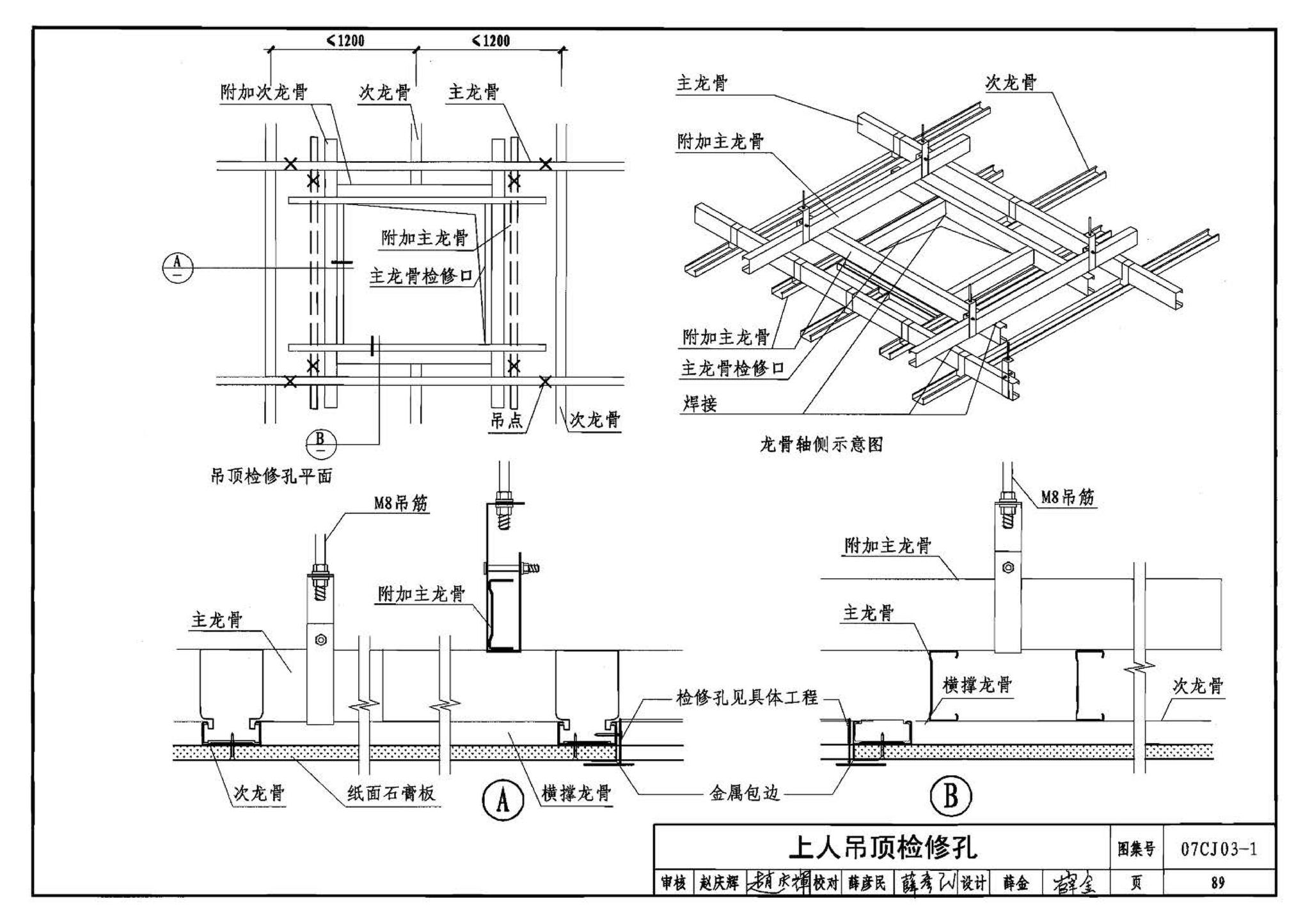 07CJ03-1--轻钢龙骨石膏板隔墙、吊顶（参考图集）