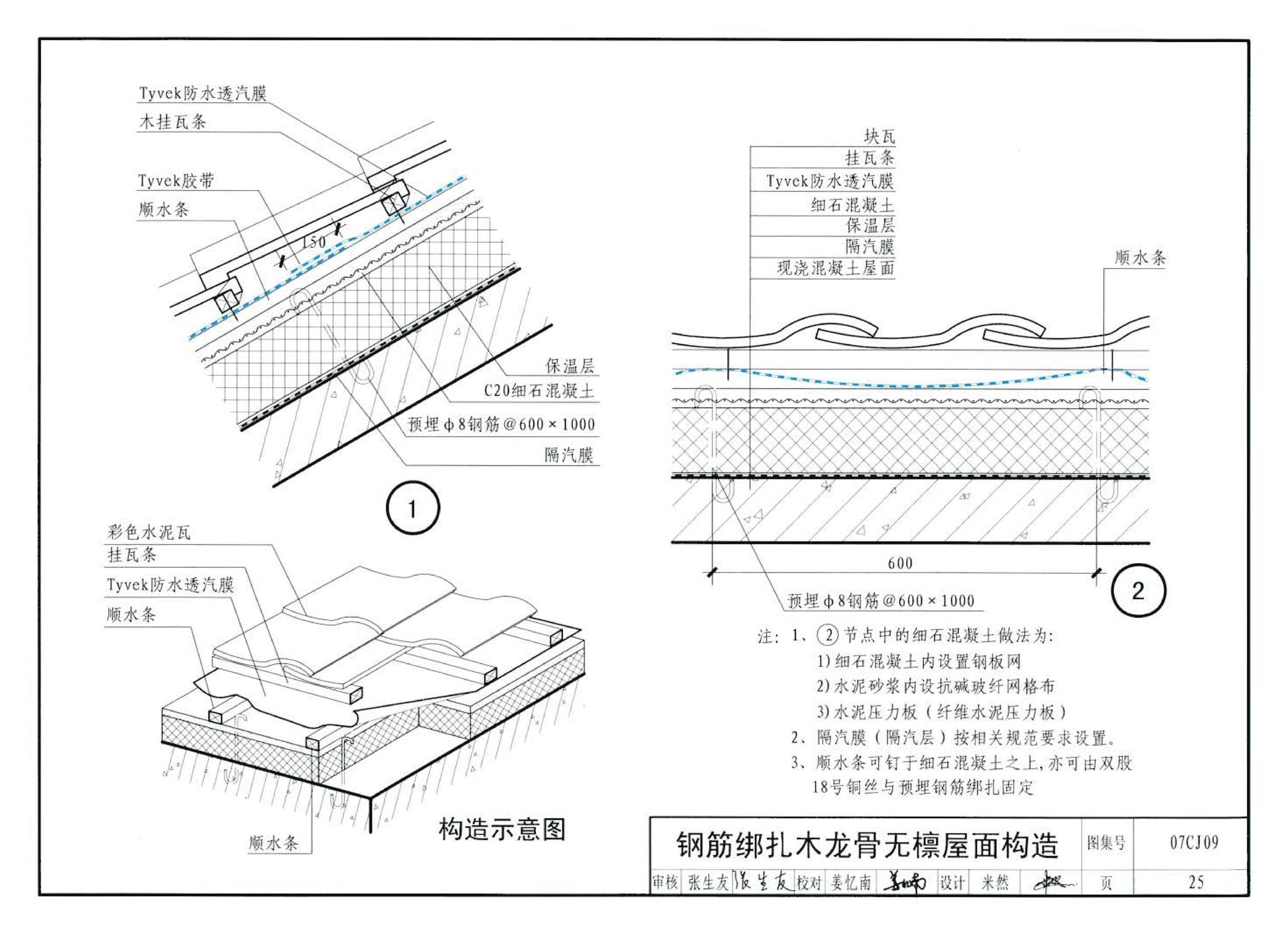 07CJ09--防水透气膜建筑构造-特卫强防水透汽材料（参考图集）