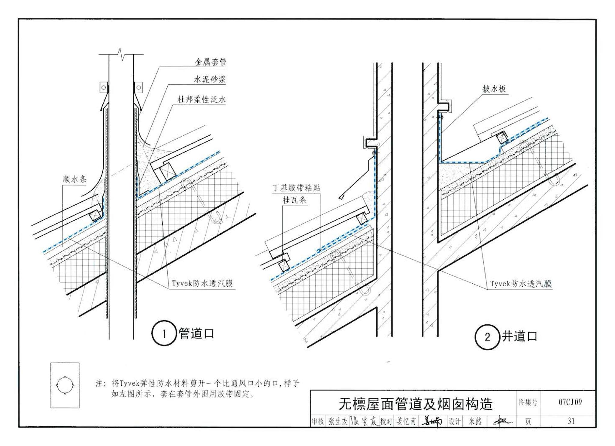 07CJ09--防水透气膜建筑构造-特卫强防水透汽材料（参考图集）