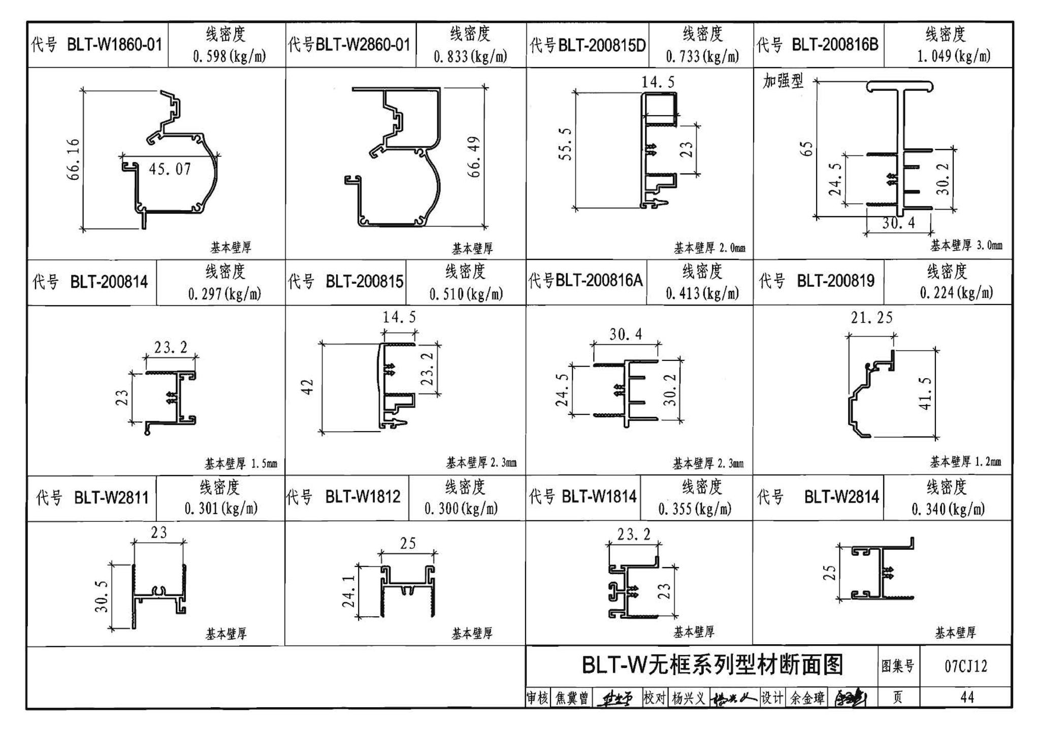 07CJ12--节能铝合金门窗－蓝光系列（参考图集）