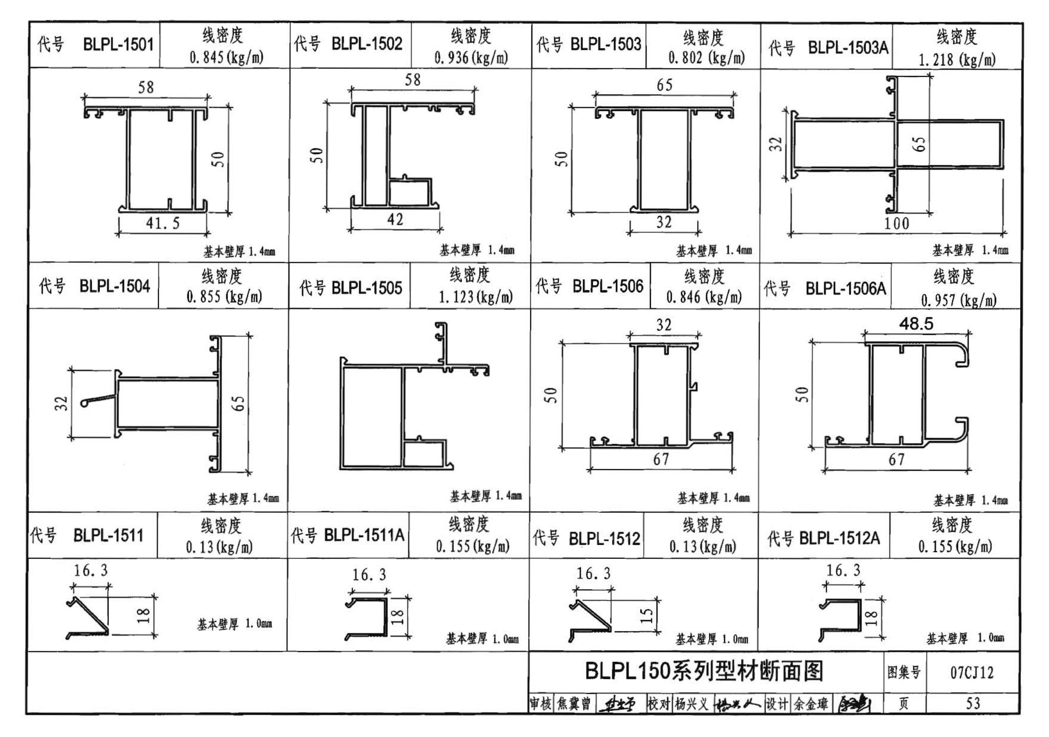 07CJ12--节能铝合金门窗－蓝光系列（参考图集）