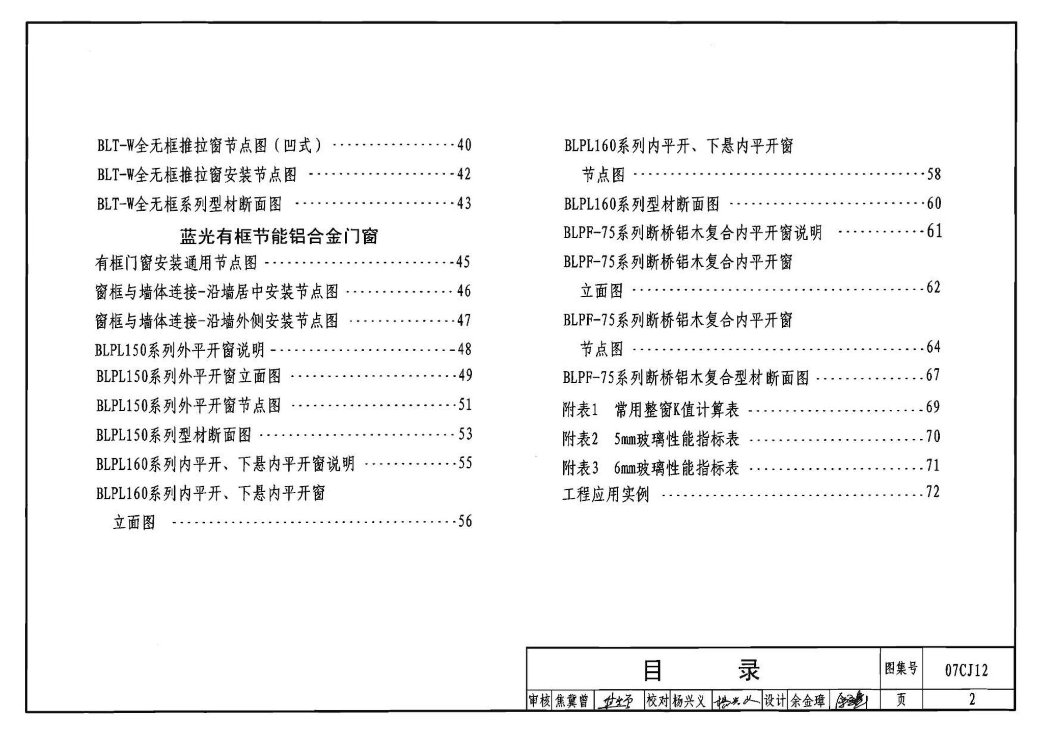 07CJ12--节能铝合金门窗－蓝光系列（参考图集）