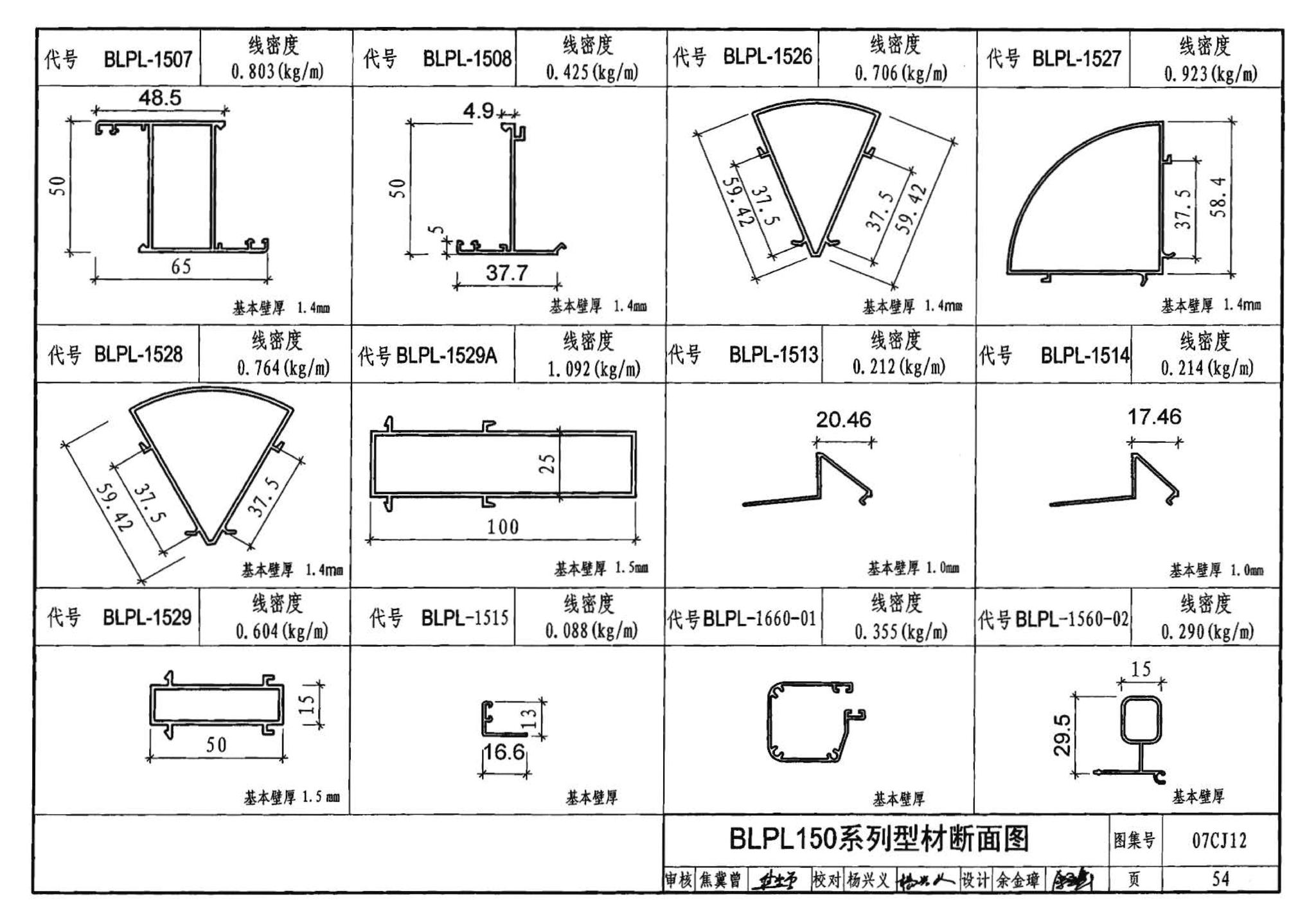 07CJ12--节能铝合金门窗－蓝光系列（参考图集）