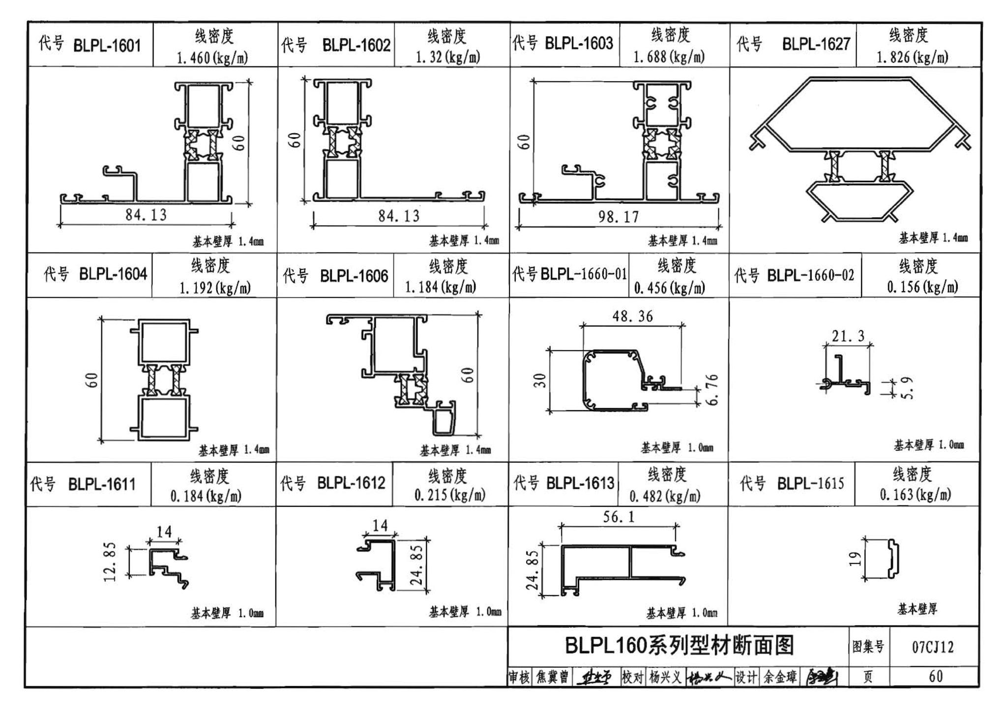 07CJ12--节能铝合金门窗－蓝光系列（参考图集）