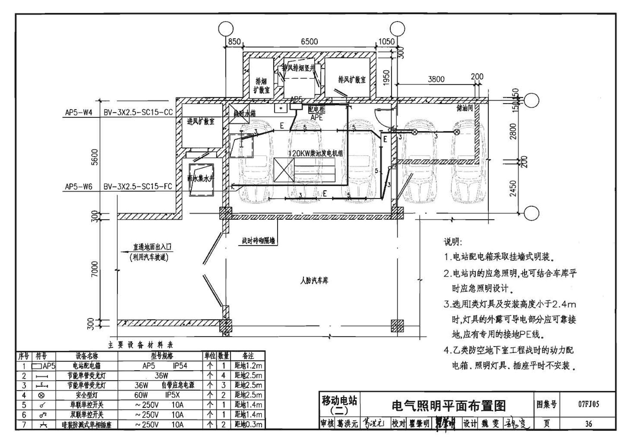 07FJ05--防空地下室移动柴油电站