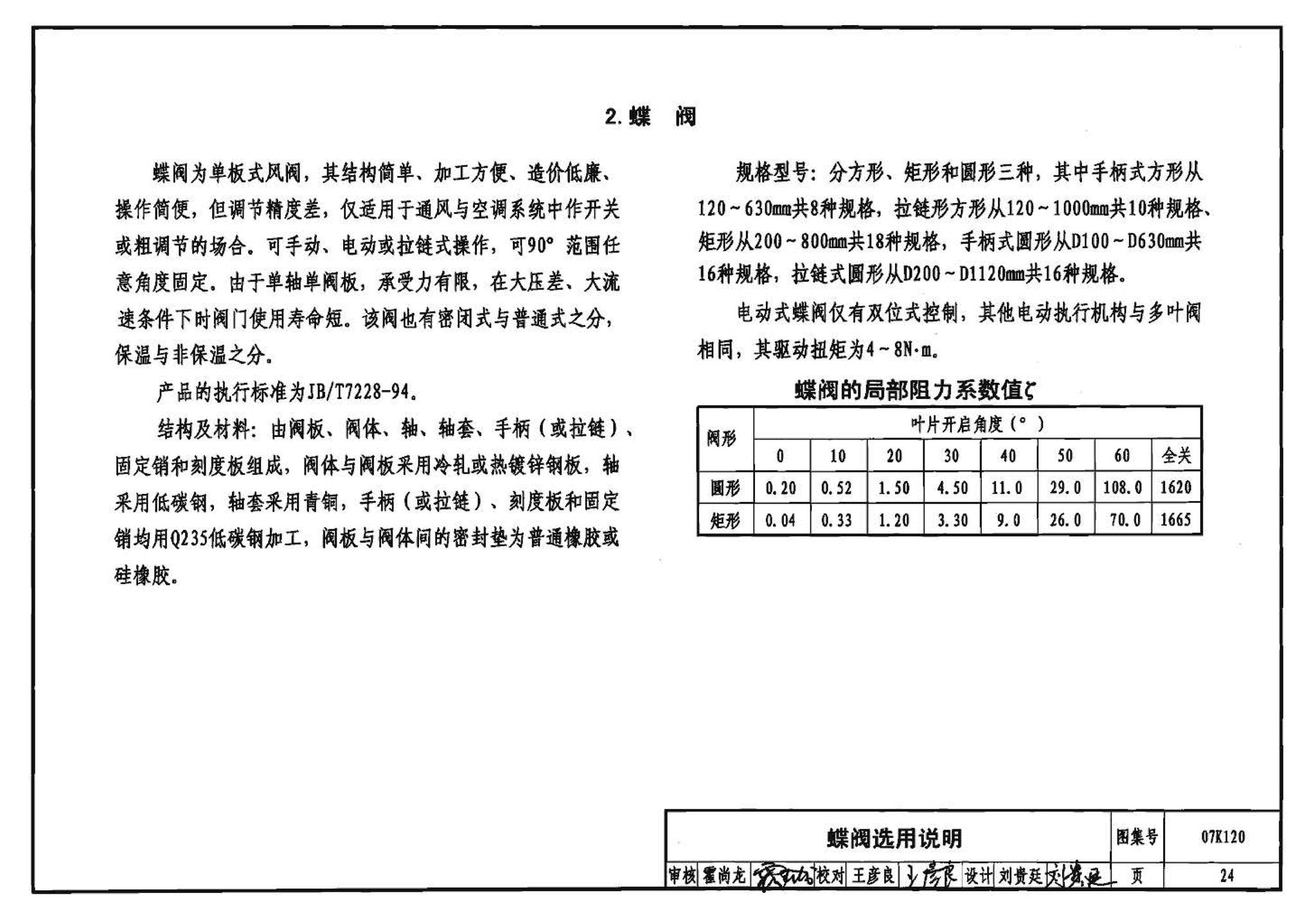 07K120--风阀选用与安装