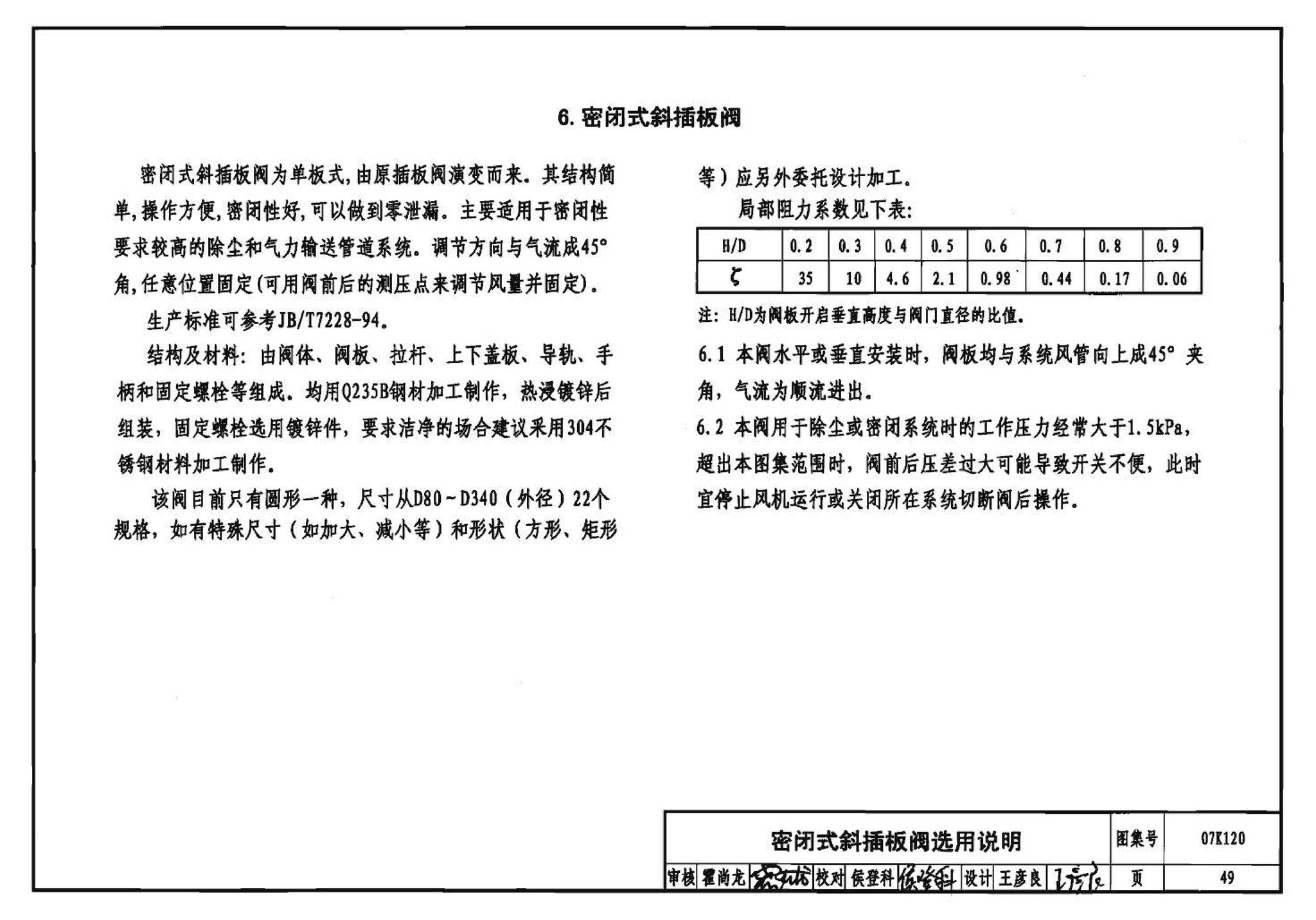 07K120--风阀选用与安装