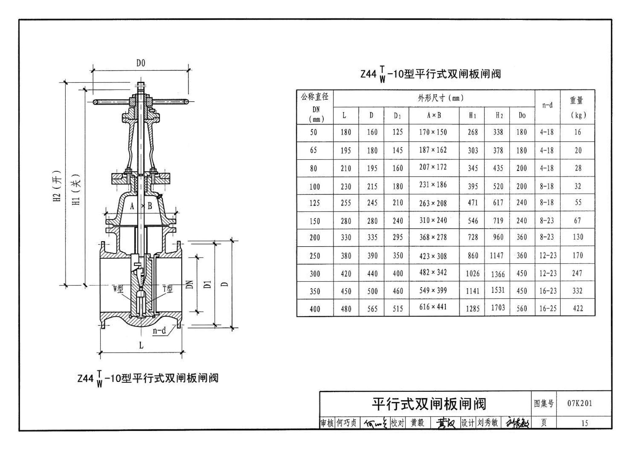 07K201--管道阀门选用与安装