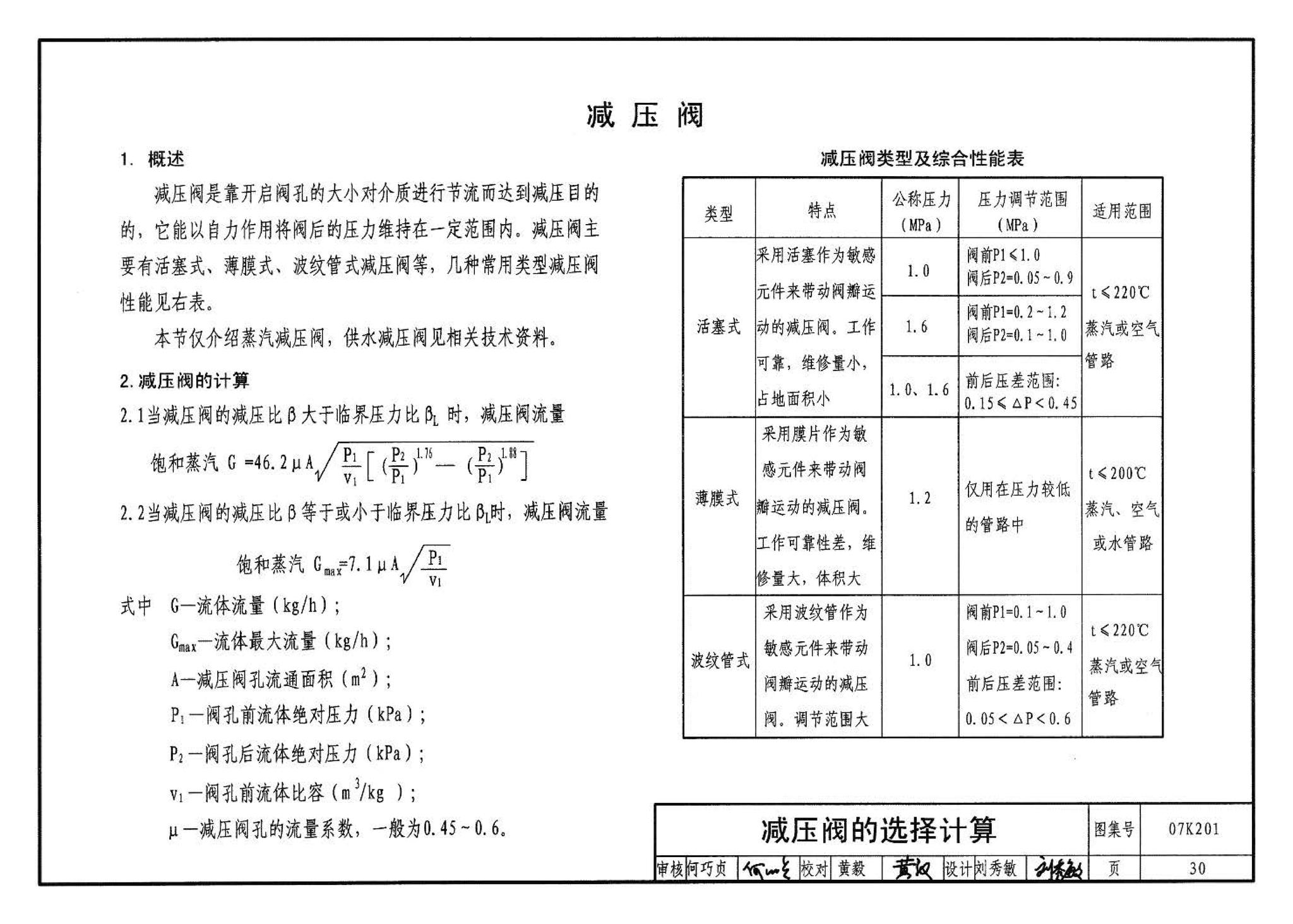 07K201--管道阀门选用与安装