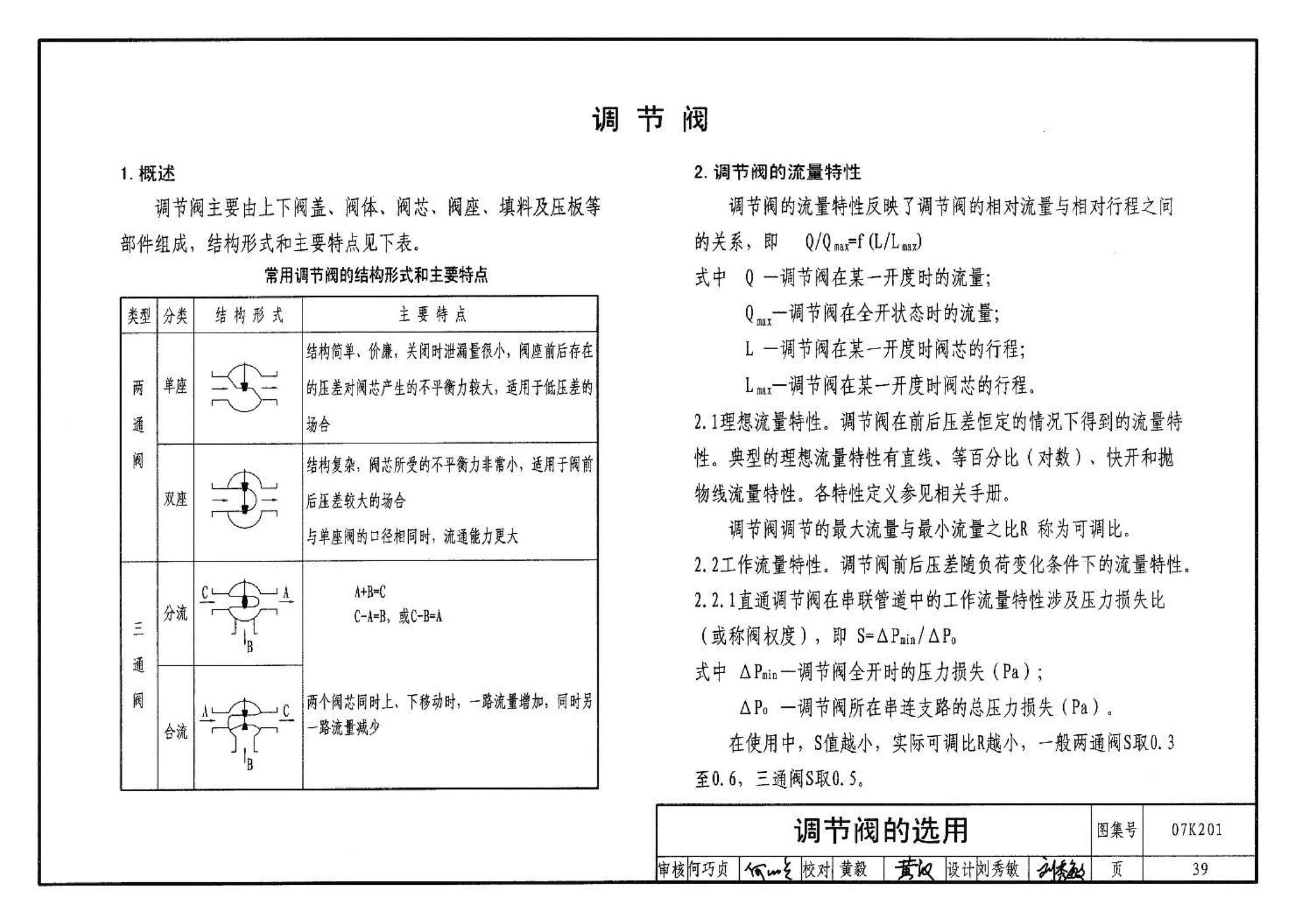 07K201--管道阀门选用与安装