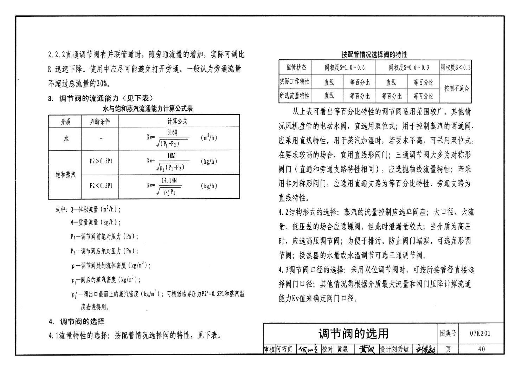 07K201--管道阀门选用与安装