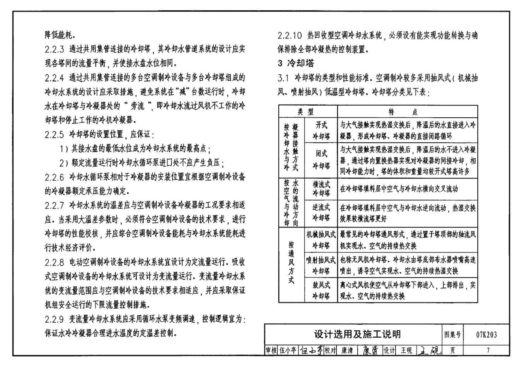 07K203--建筑空调循环冷却水系统设计与安装