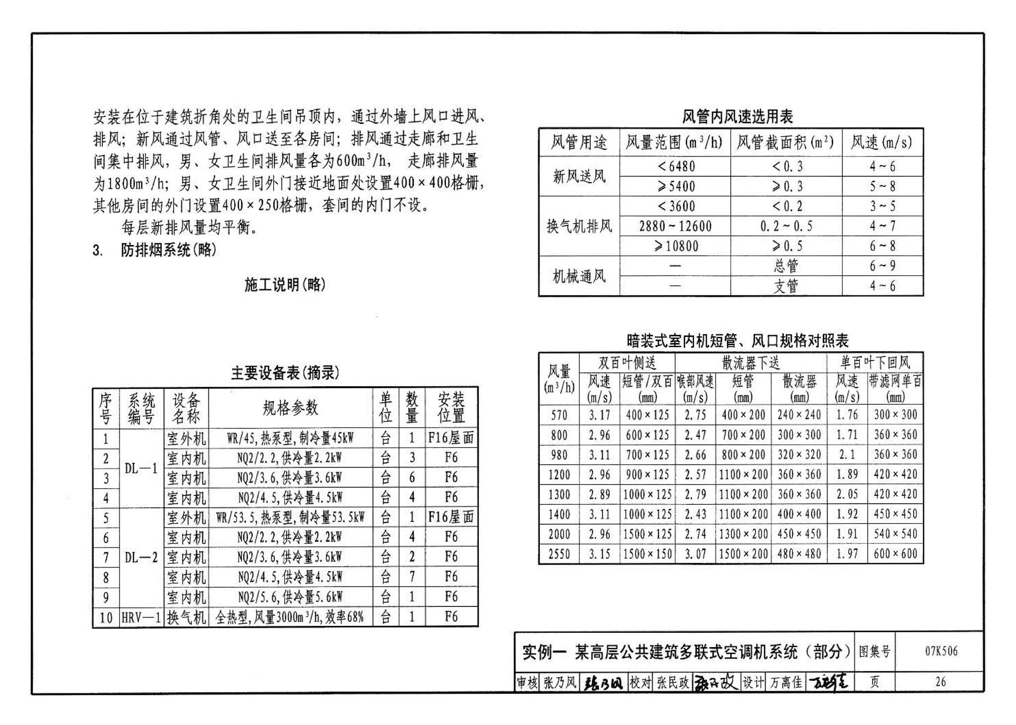 07K506--多联式空调机系统设计与施工安装