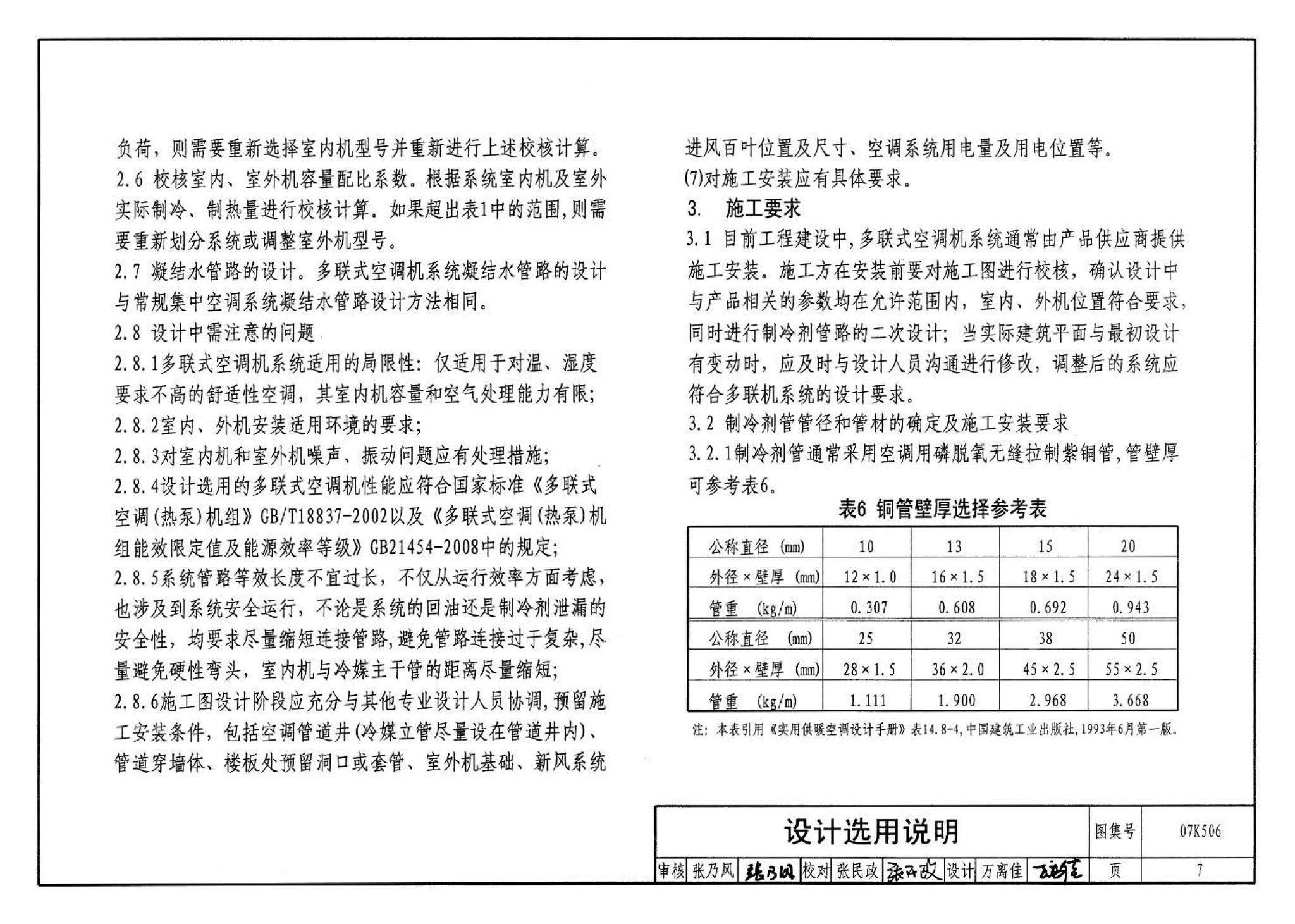 07K506--多联式空调机系统设计与施工安装