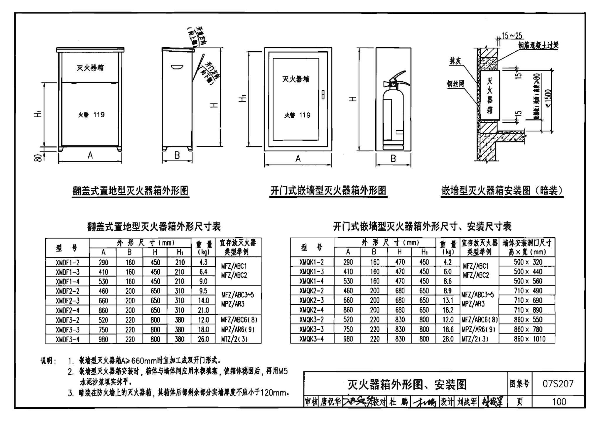 07S207--气体消防系统选用、安装与建筑灭火器配置