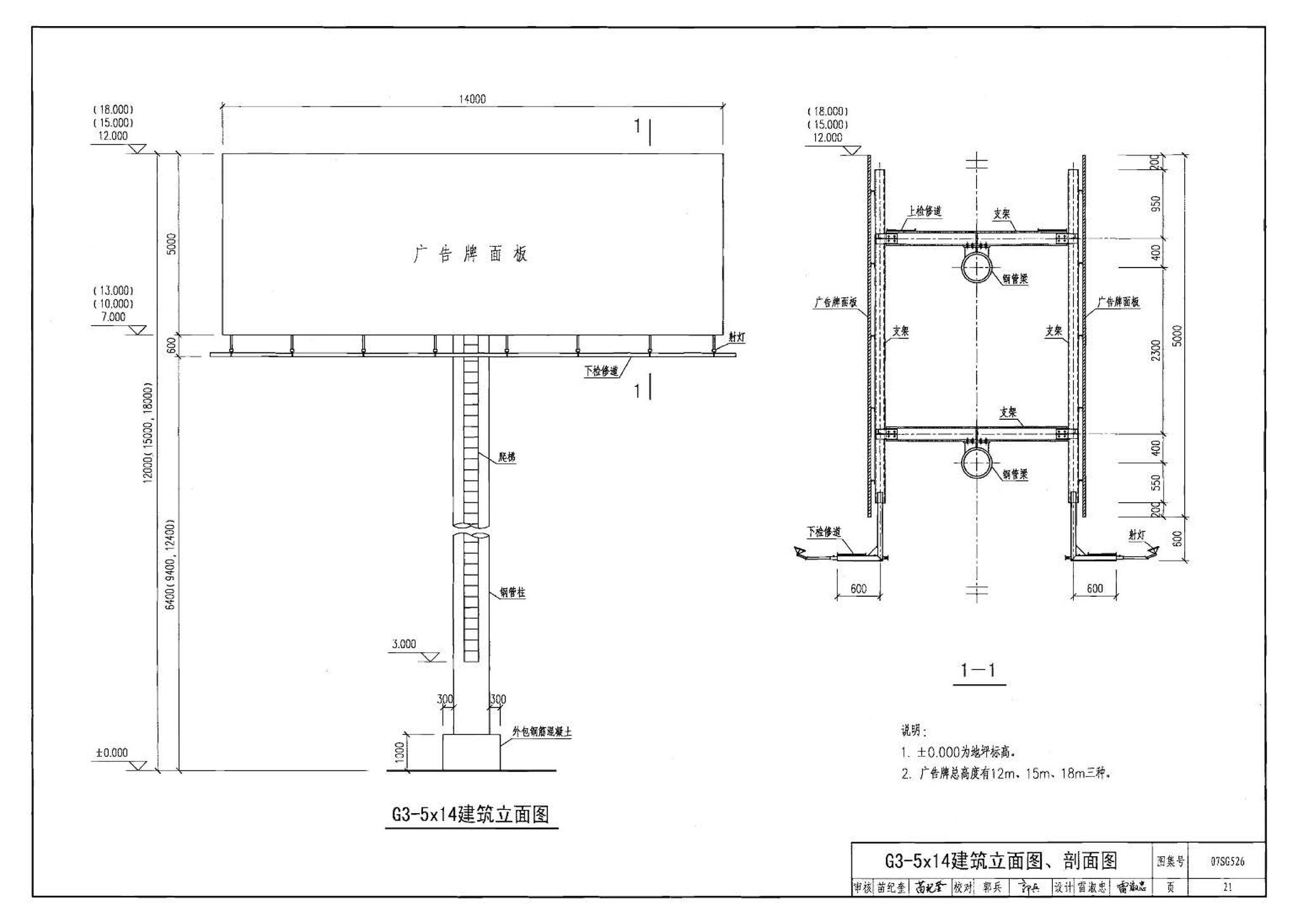 07SG526--户外钢结构独立柱广告牌