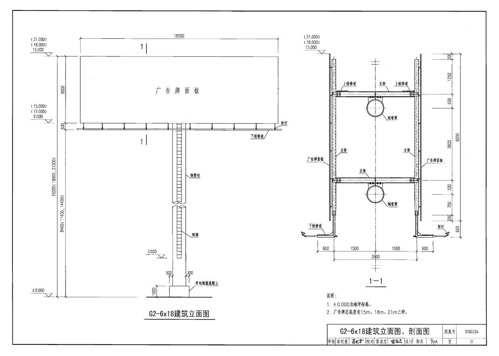 07SG526--户外钢结构独立柱广告牌