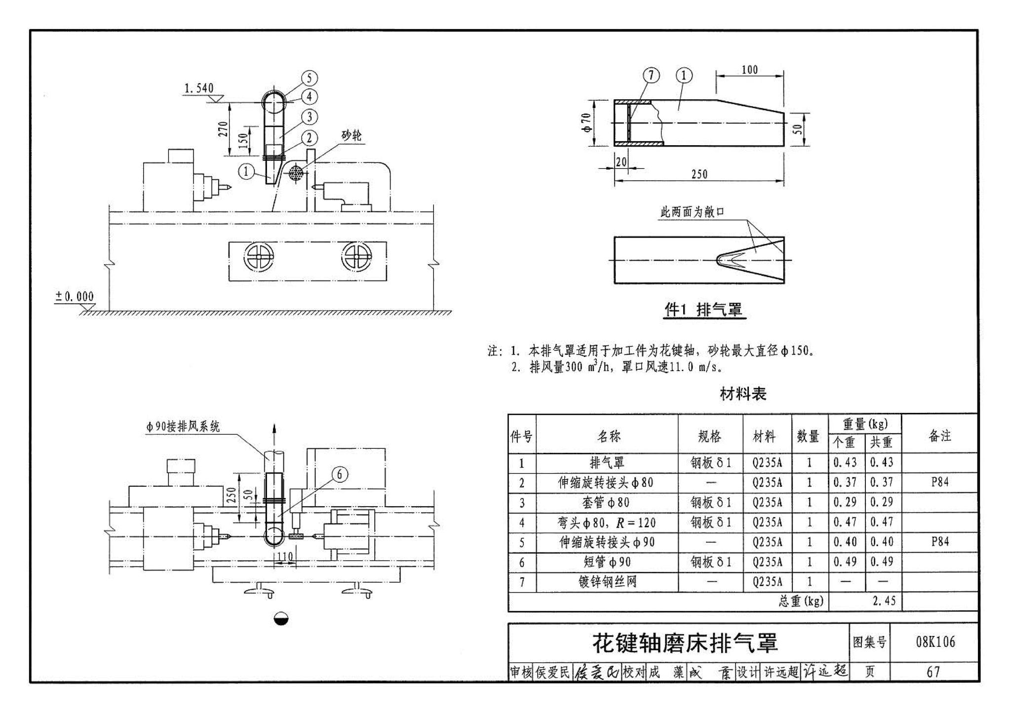 08K106--工业通风排气罩