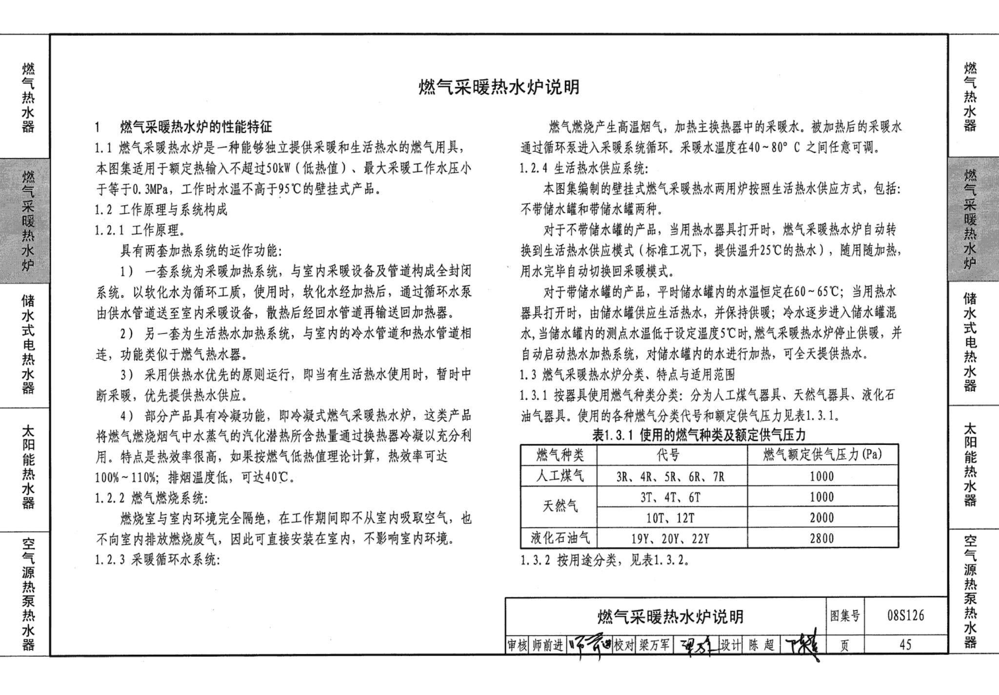 08S126--热水器选用及安装