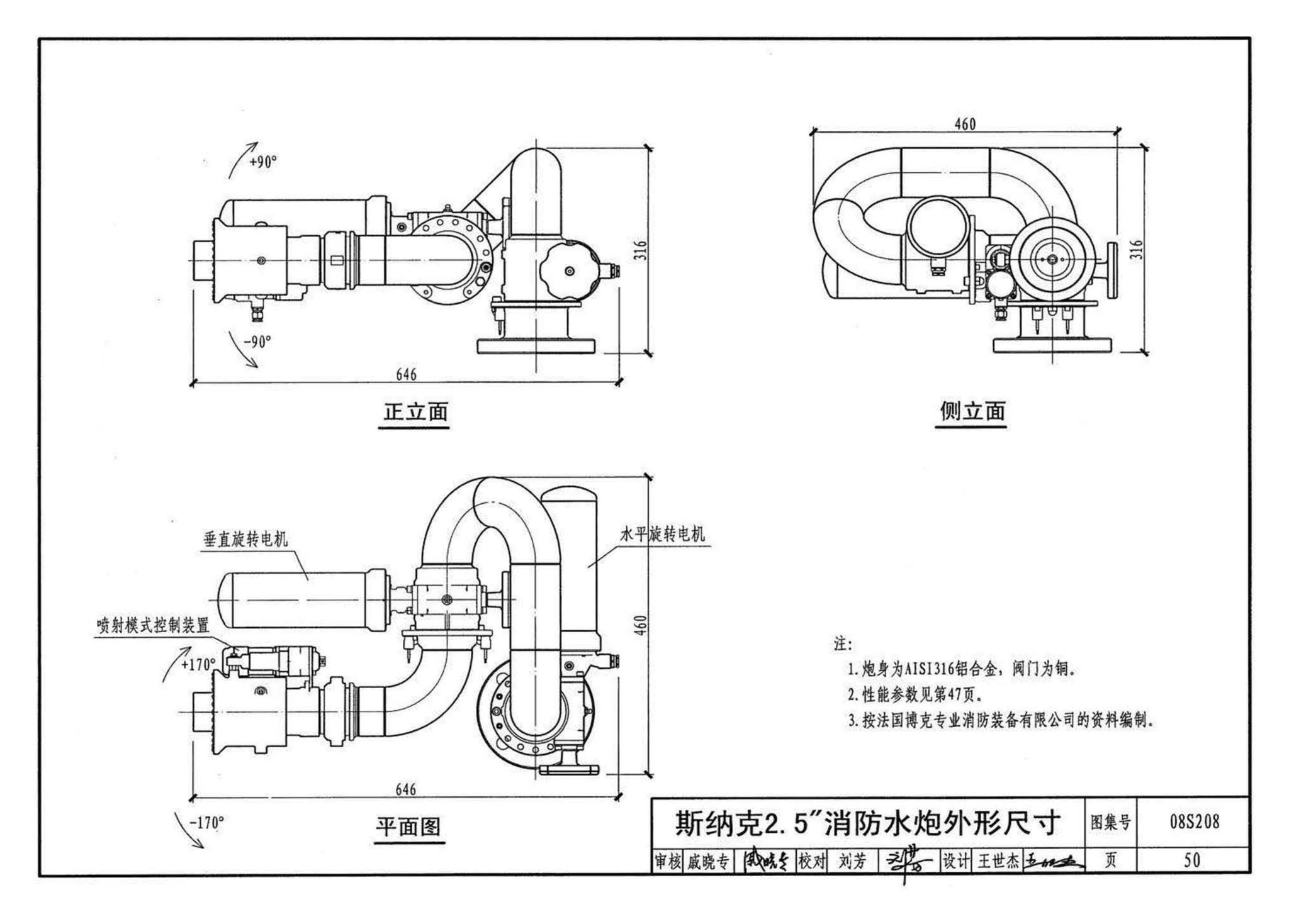 08S208--室内固定消防炮选用及安装