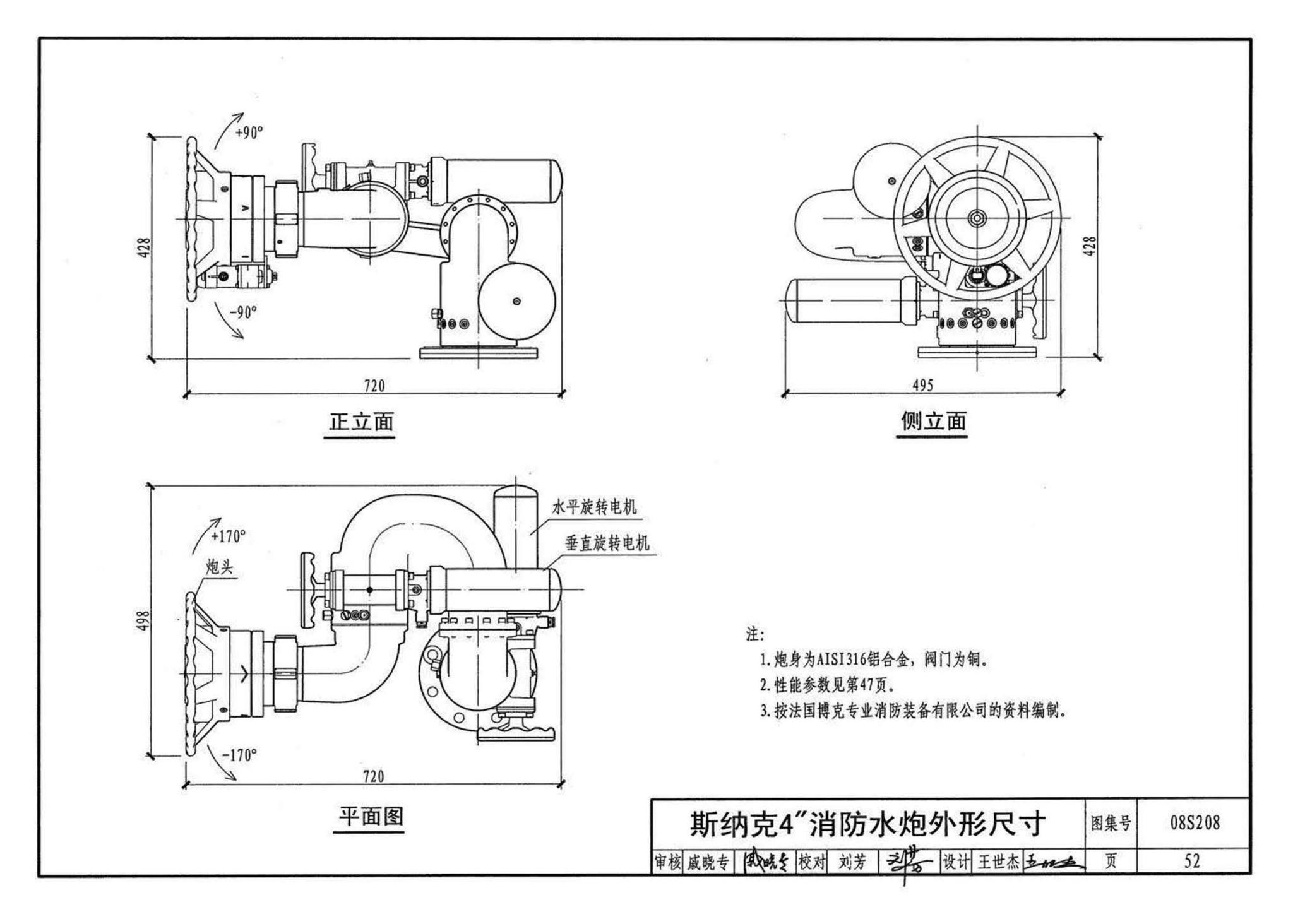 08S208--室内固定消防炮选用及安装