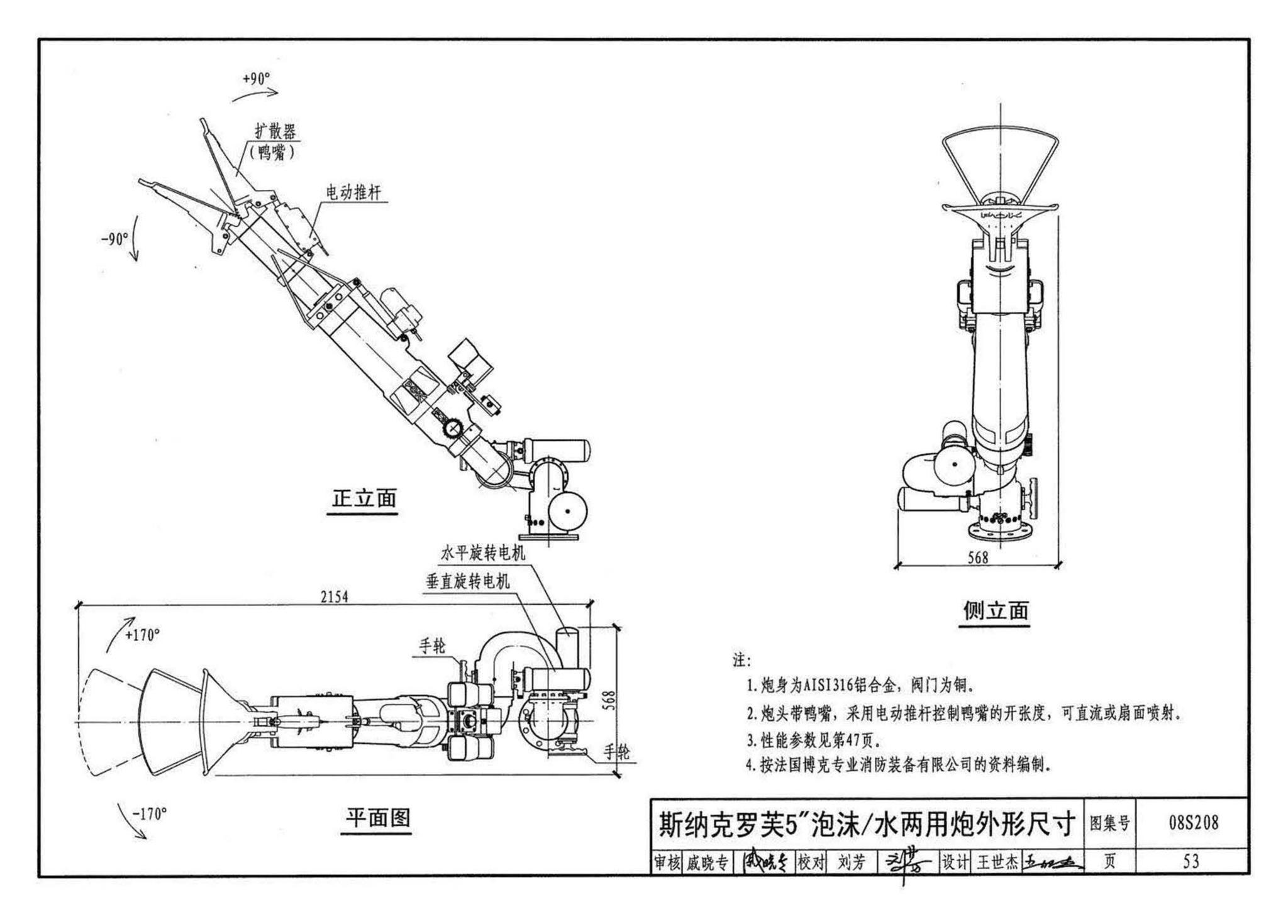 08S208--室内固定消防炮选用及安装