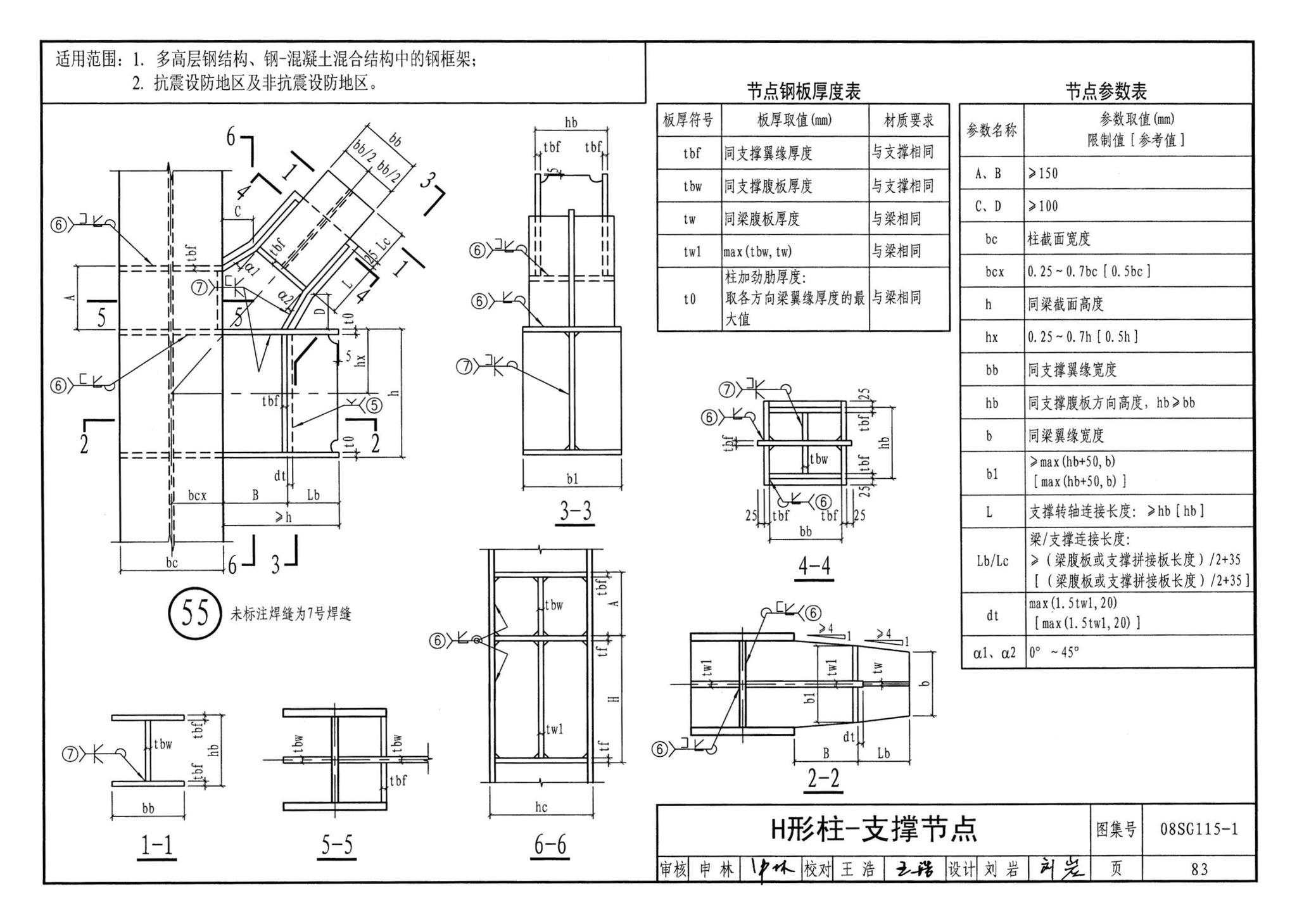 08SG115-1--钢结构施工图参数表示方法制图规则和构造详图