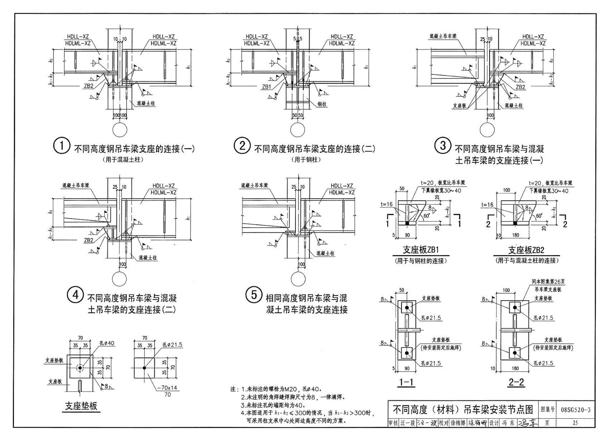 08SG520-3--钢吊车梁（H型钢 工作级别A1～A5）