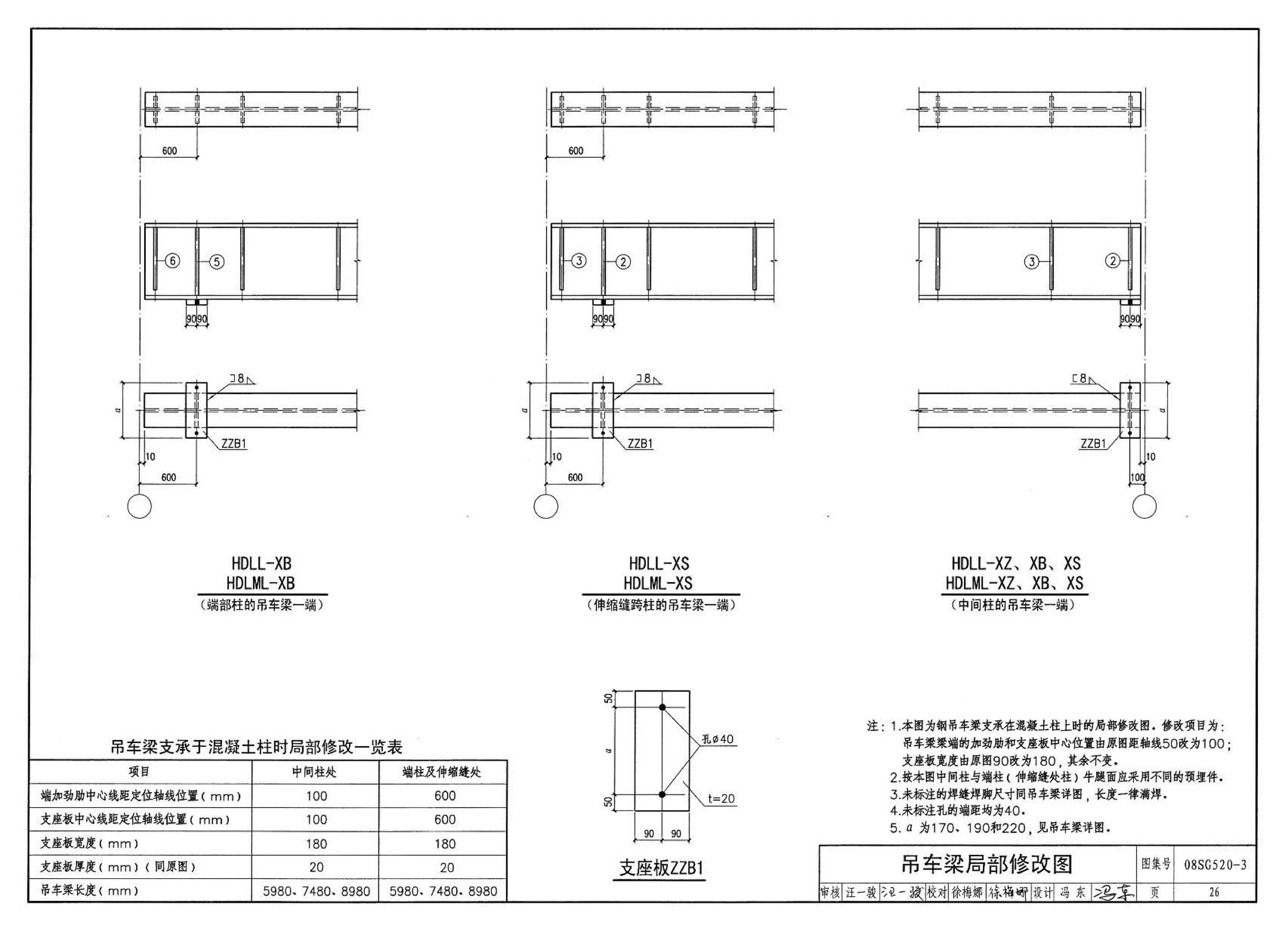 08SG520-3--钢吊车梁（H型钢 工作级别A1～A5）