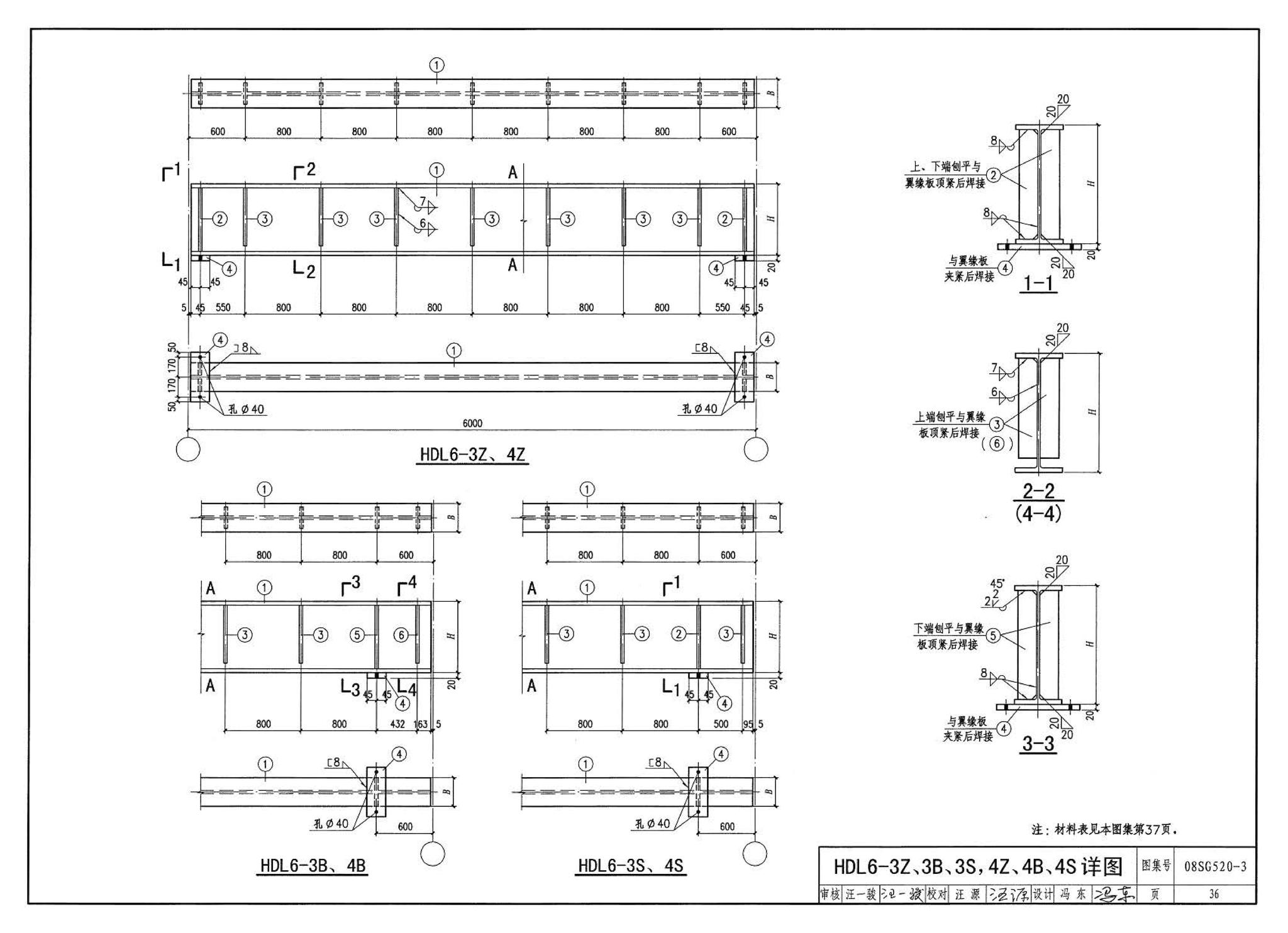 08SG520-3--钢吊车梁（H型钢 工作级别A1～A5）