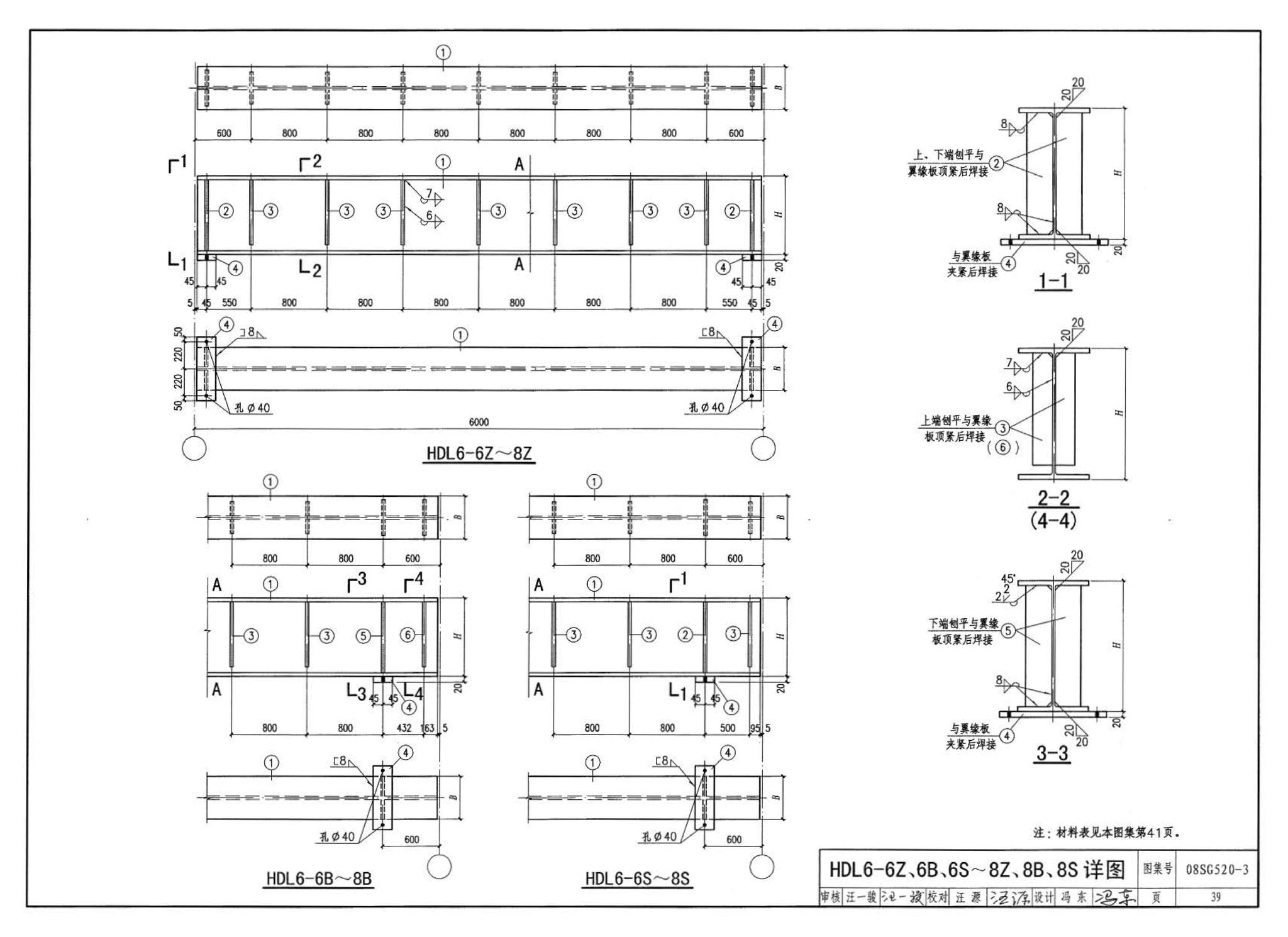 08SG520-3--钢吊车梁（H型钢 工作级别A1～A5）