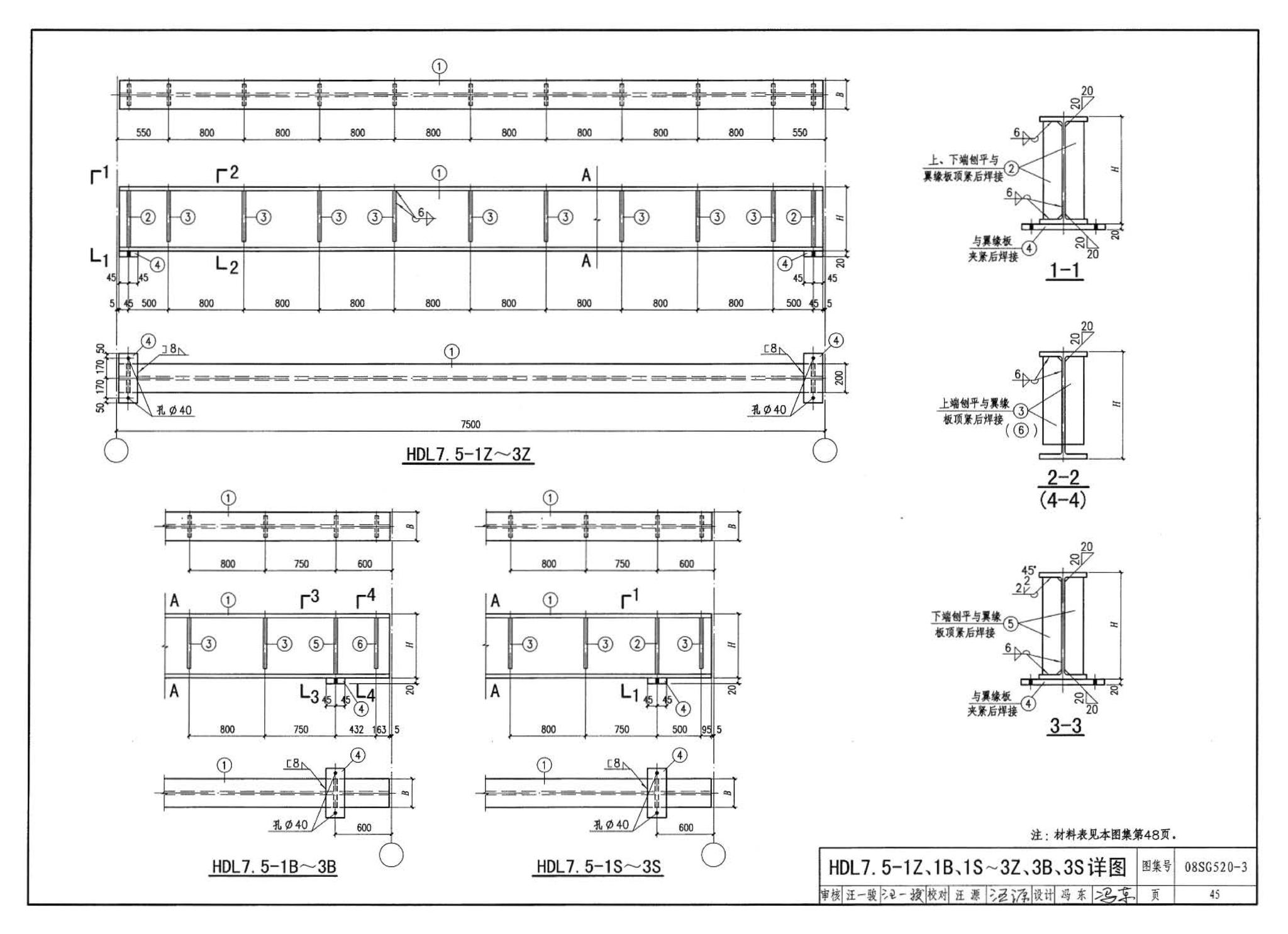 08SG520-3--钢吊车梁（H型钢 工作级别A1～A5）